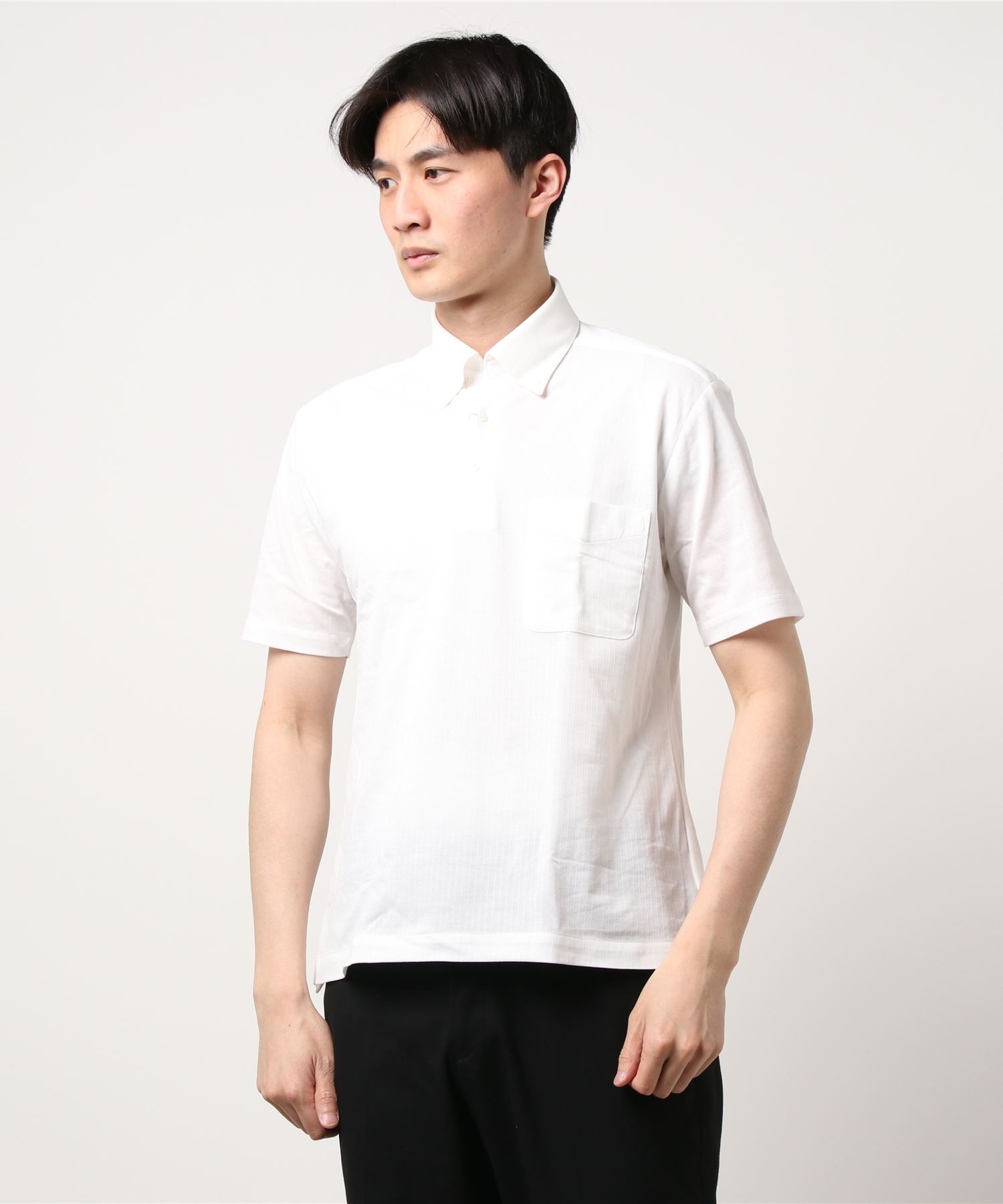 エムエフエディトリアルメンズ M F Editorial Men 低廉 Biz Altima アルティマ スキッパーボタンダウン半袖ポロシャツ