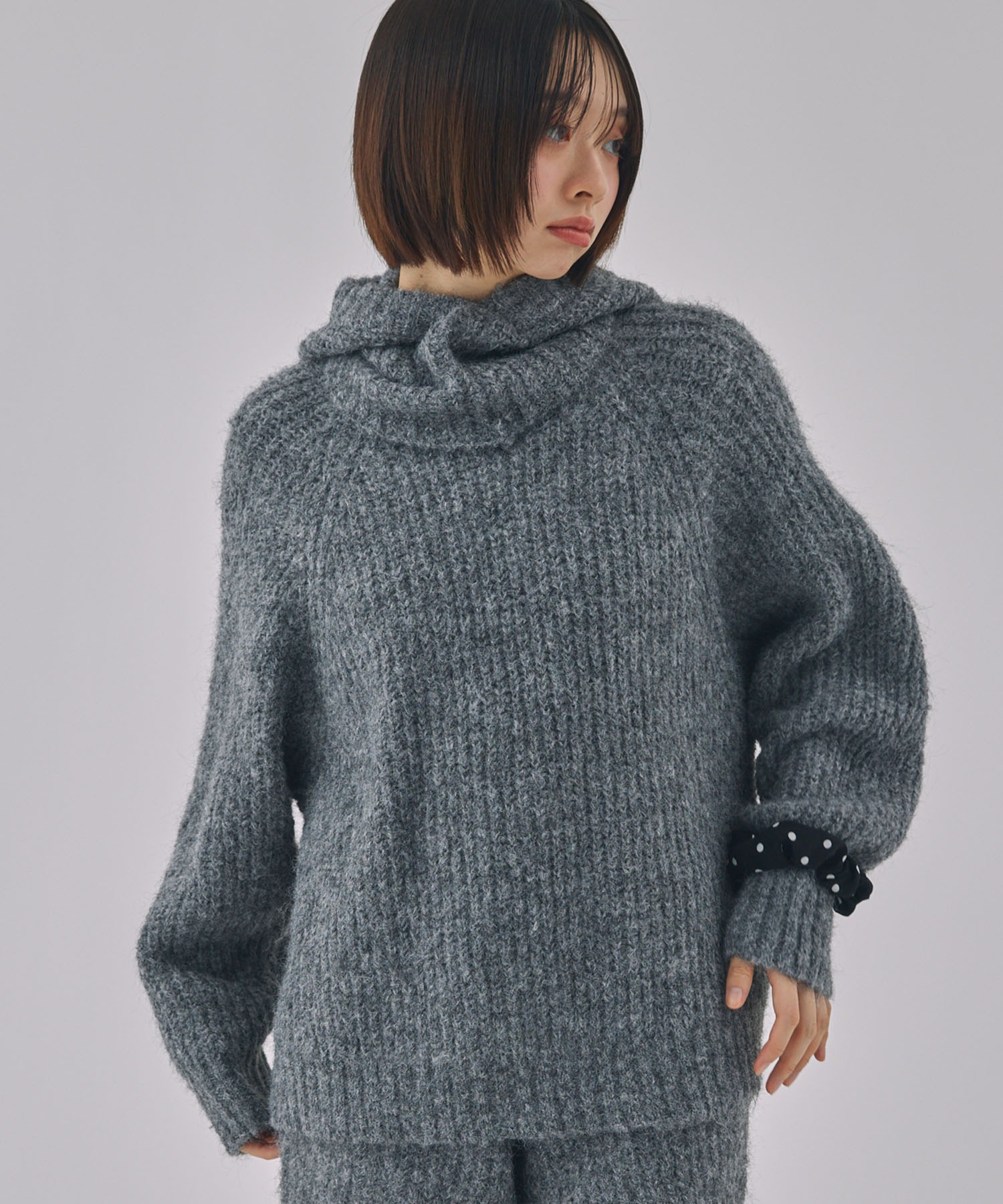 Unblend】バラクラバセットメランジニットプルオーバー＜セットアップ