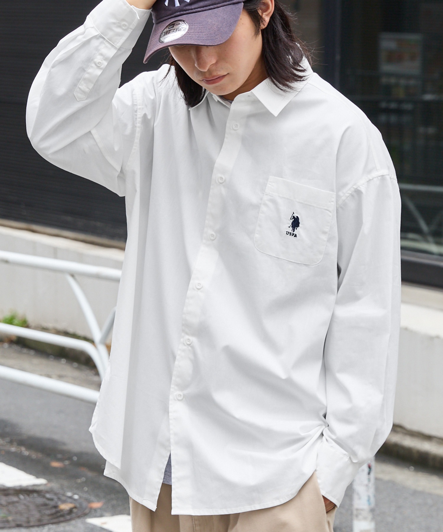 POLO ASSN. /ユーエスポロアッスン 別注 ワンポイント刺繍ロゴ オーバーサイズ L/S レギュラーカラーブロード/デニム シャツ  MONO-MART│MONO-MART [モノマート] 公式オンラインストア