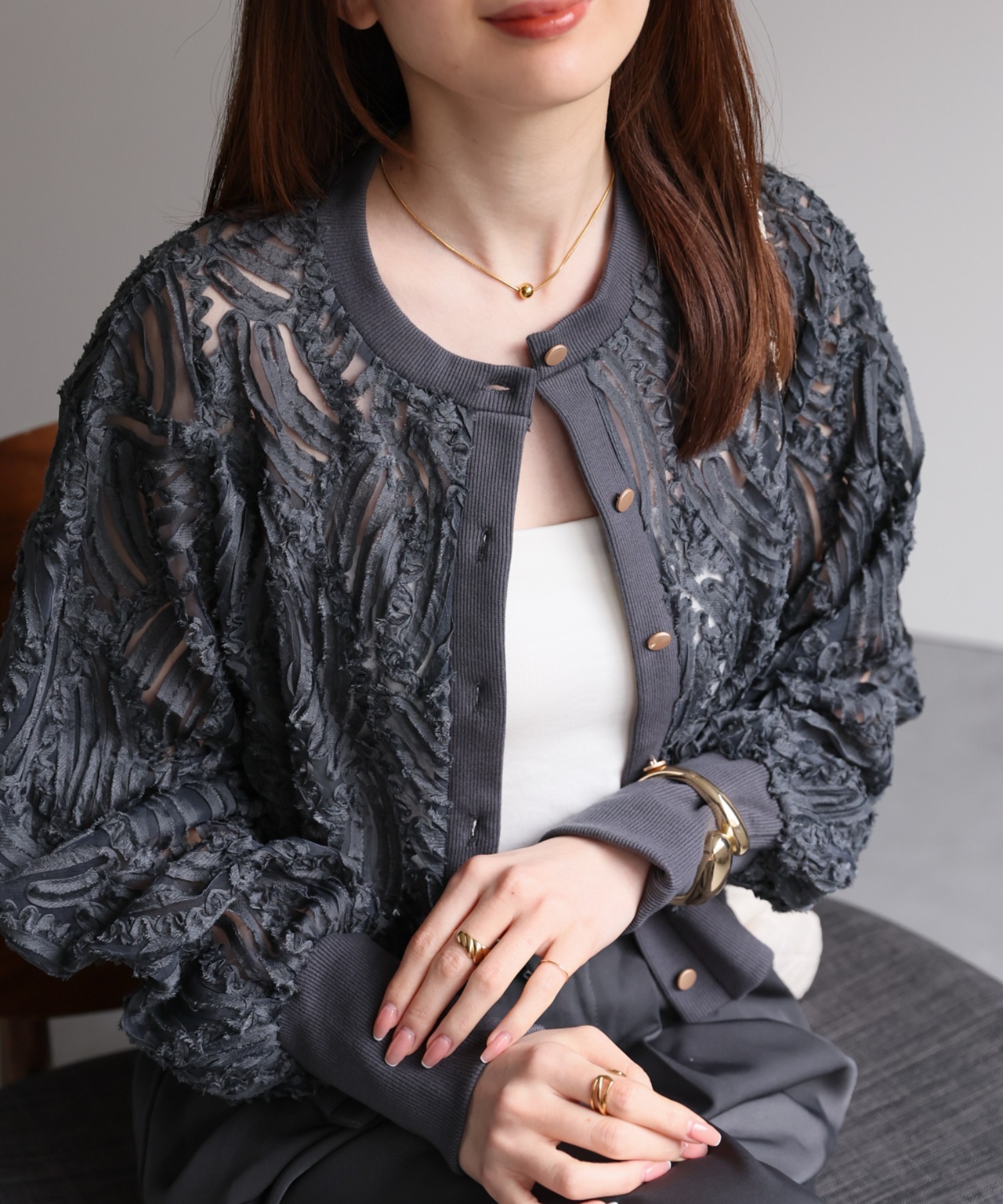 model：162㎝ 着用サイズ：F