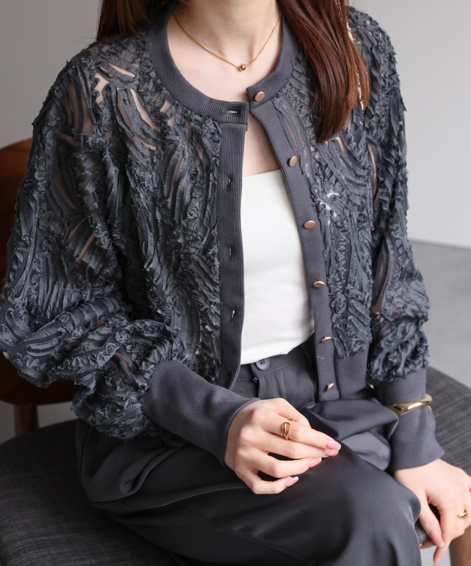 model：162㎝ 着用サイズ：F