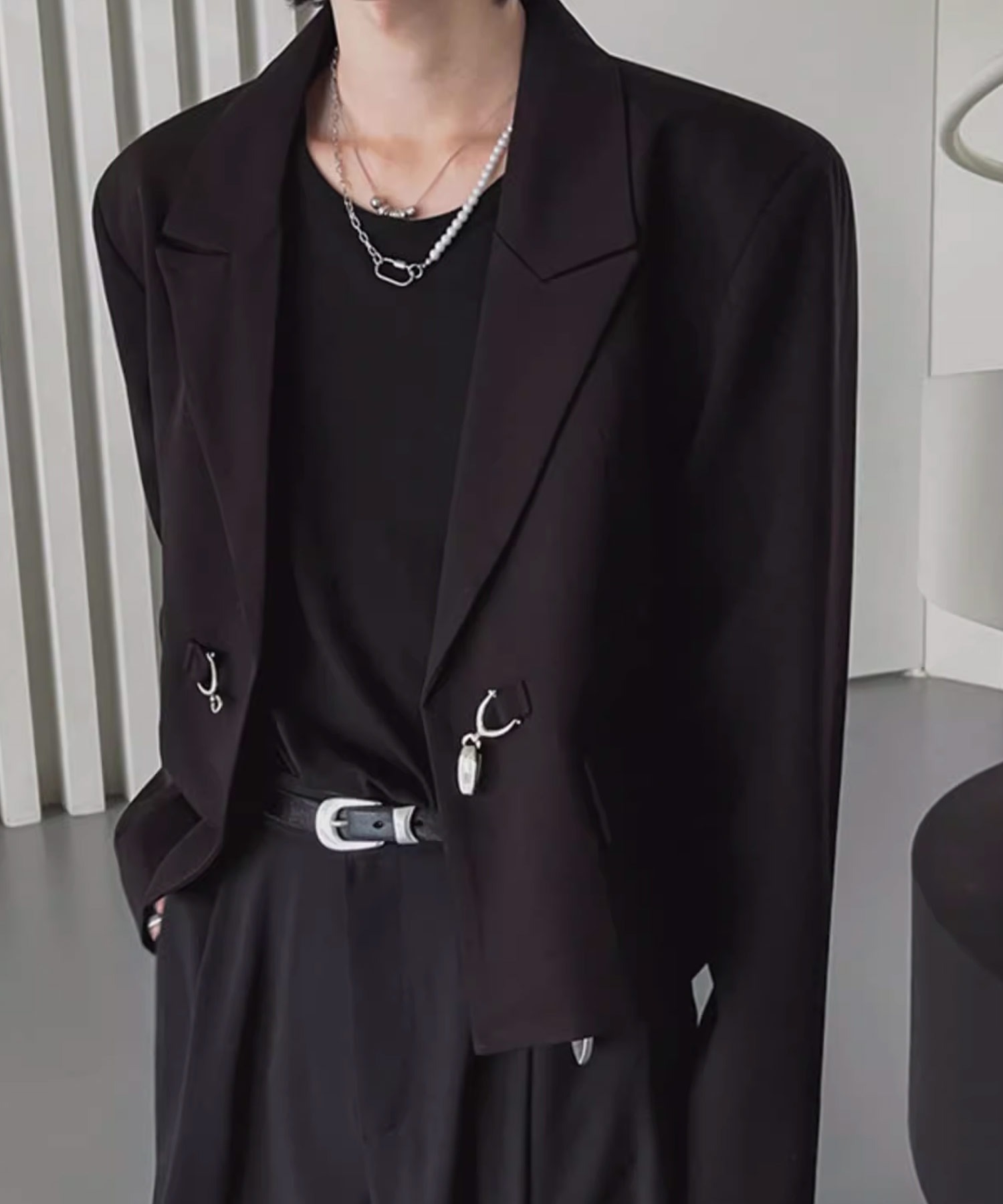 A'GEM/9 × .kom 『BENUSTA/べヌスタ』Metal Hook Cropped Tailored