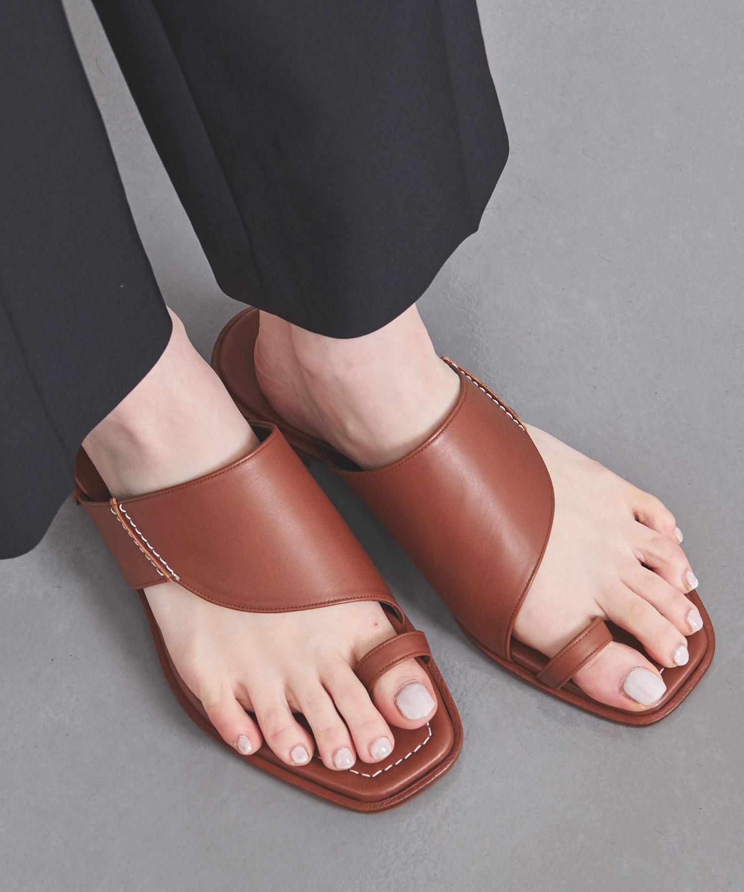 帯電防止処理加工 【JIL SANDER】THUMB レザートングサンダル 36