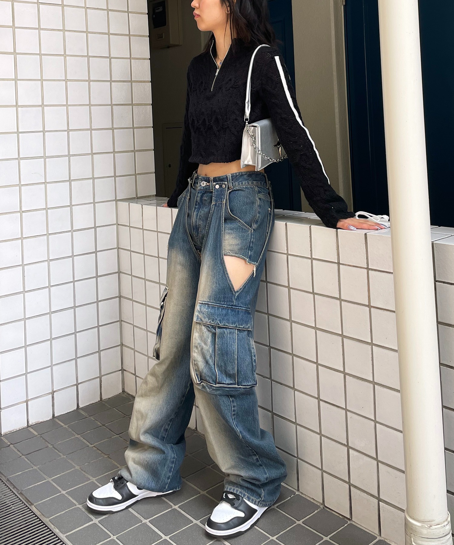 透かし編みニットラインリボントップス SPIRALGIRL│SPIRALGIRL