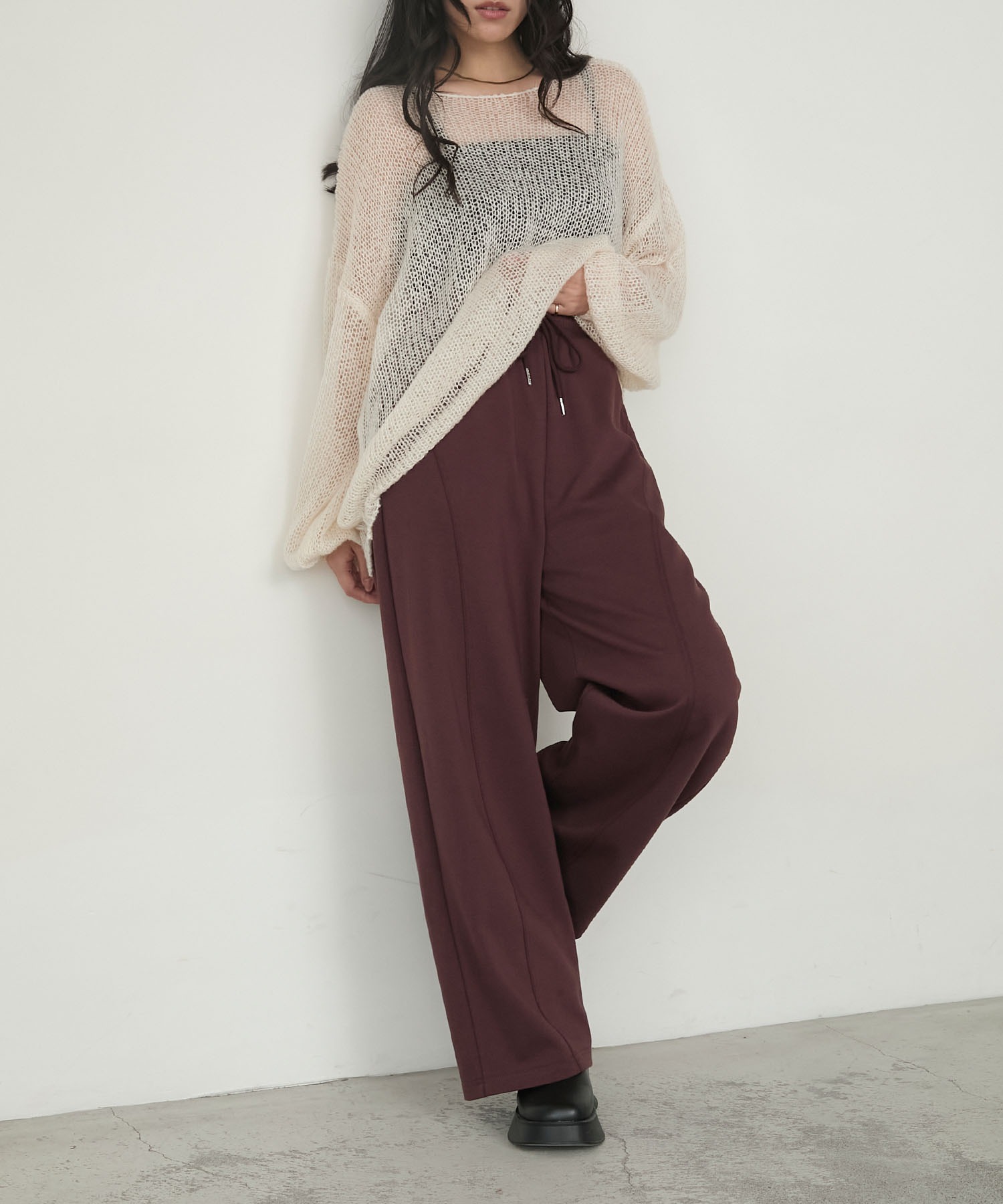 forksy.】ルーズシルエットカットワイドカーブパンツ forksy.│MONO