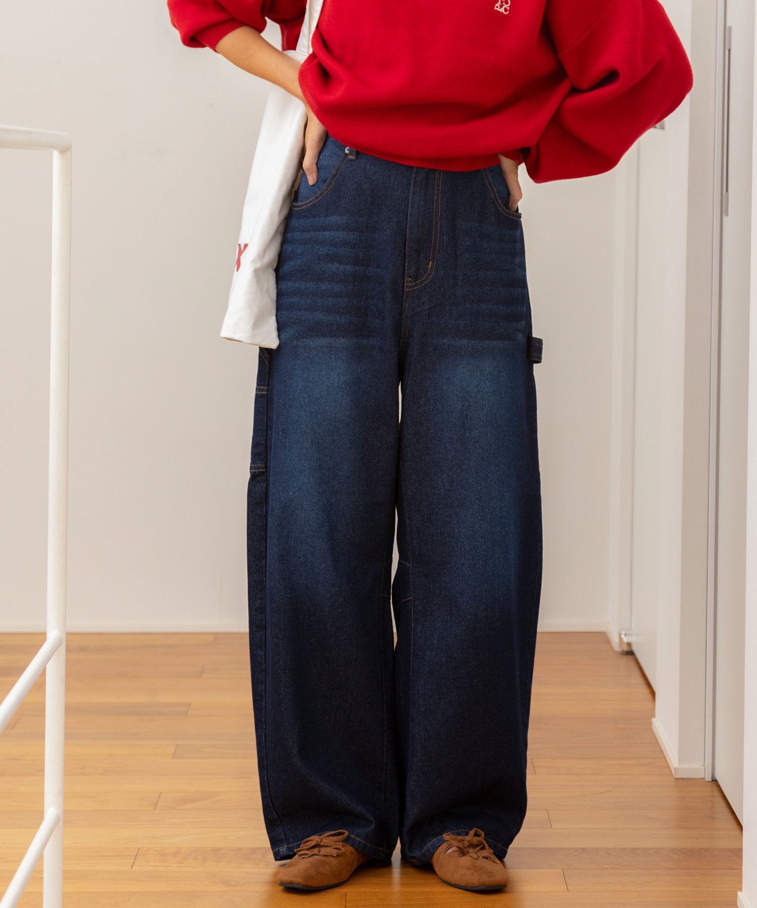 ヴィンテージ加工 カーブシルエットペインターデニムパンツ【THE CRAFT