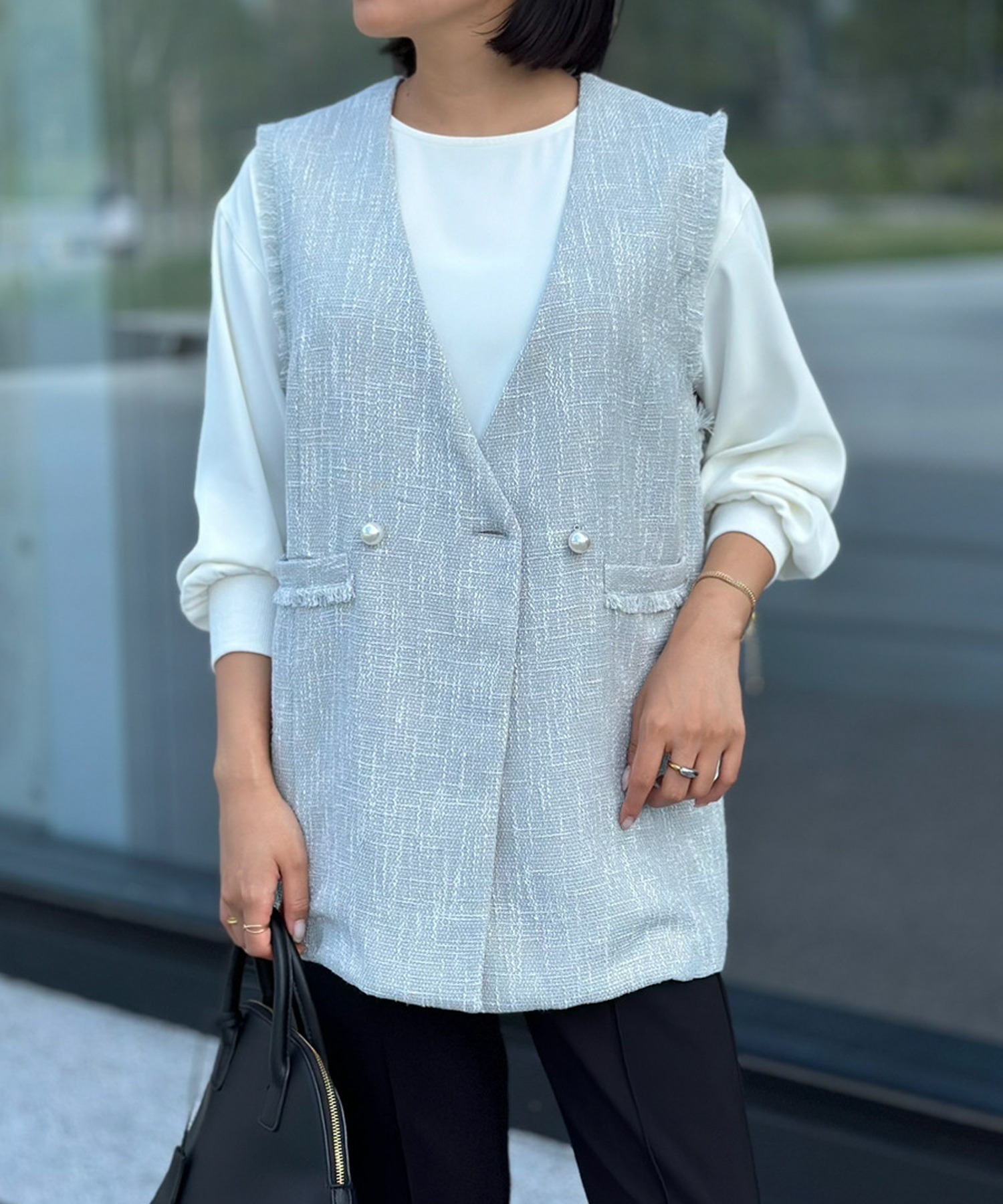 バックラッフルツイードジレ Emma Taylor│STYLEDOOR スタイルドア バックラッフルツイードジレ Emma Taylor│STYLEDOOR スタイルドア