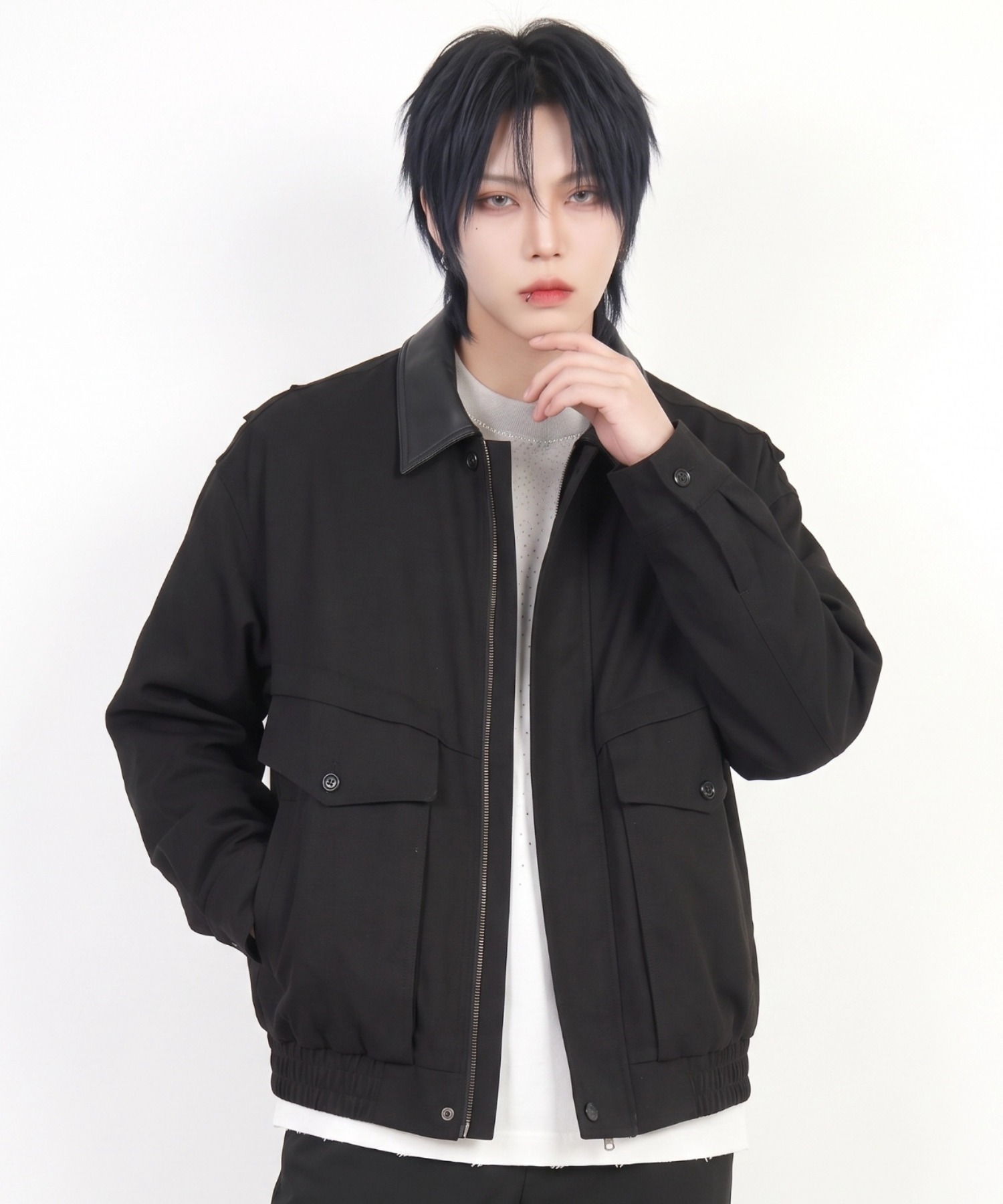 A'GEM/9 × .kom 『BENUSTA/べヌスタ』Leather Collar Blouson /レザー