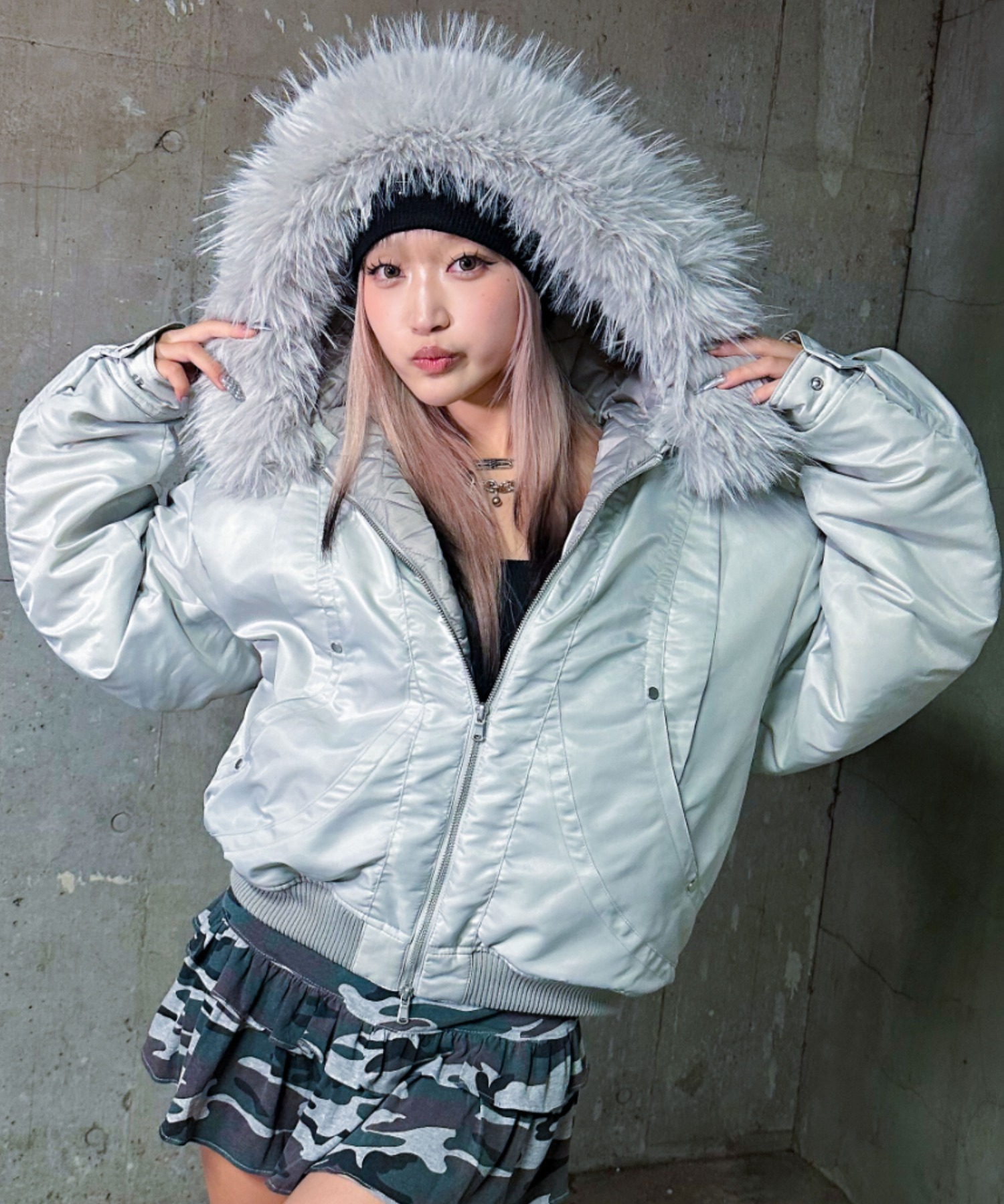 A'GEM/9 × .kom 『A'gem/エージェム』ファーフードMA1 A'gem│A'GEM/9