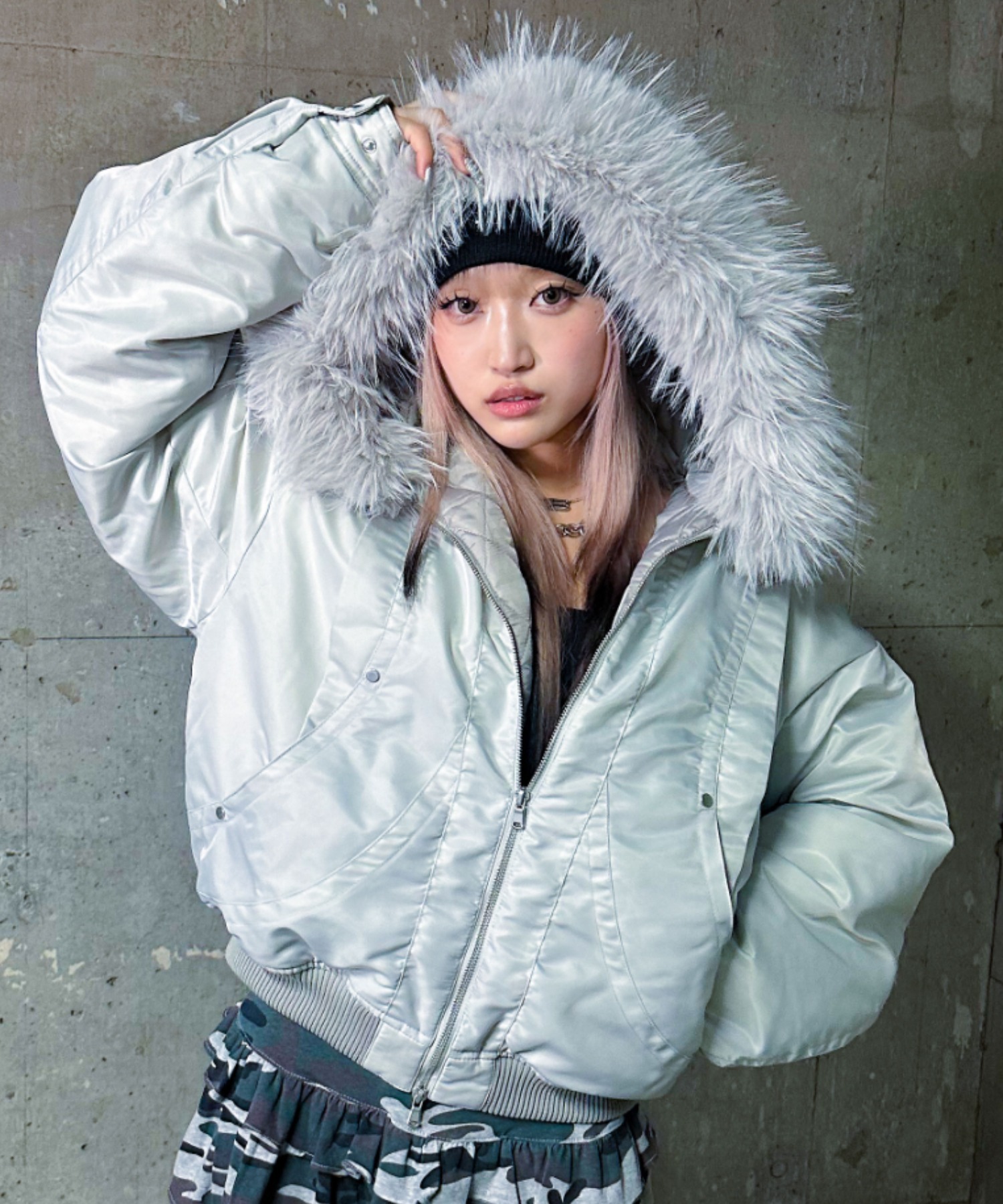 A'GEM/9 × .kom 『A'gem/エージェム』ファーフードMA1 A'gem│A'GEM/9