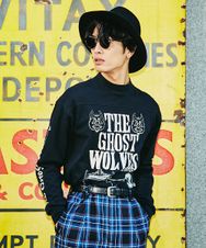 THE GHOST WOLVES/THE GHOST WOLVES R&R プリント リブ付Tシャツ