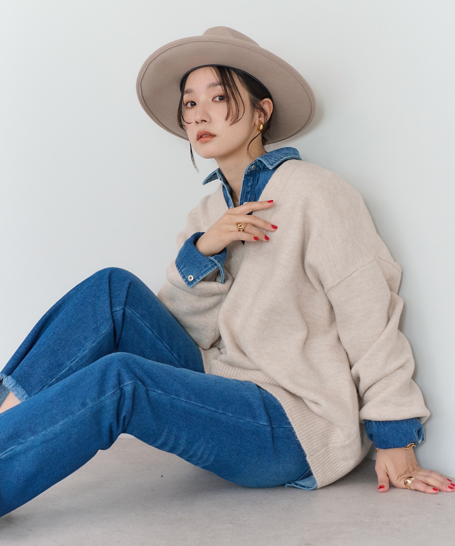 model：H158 着用サイズ：FREE