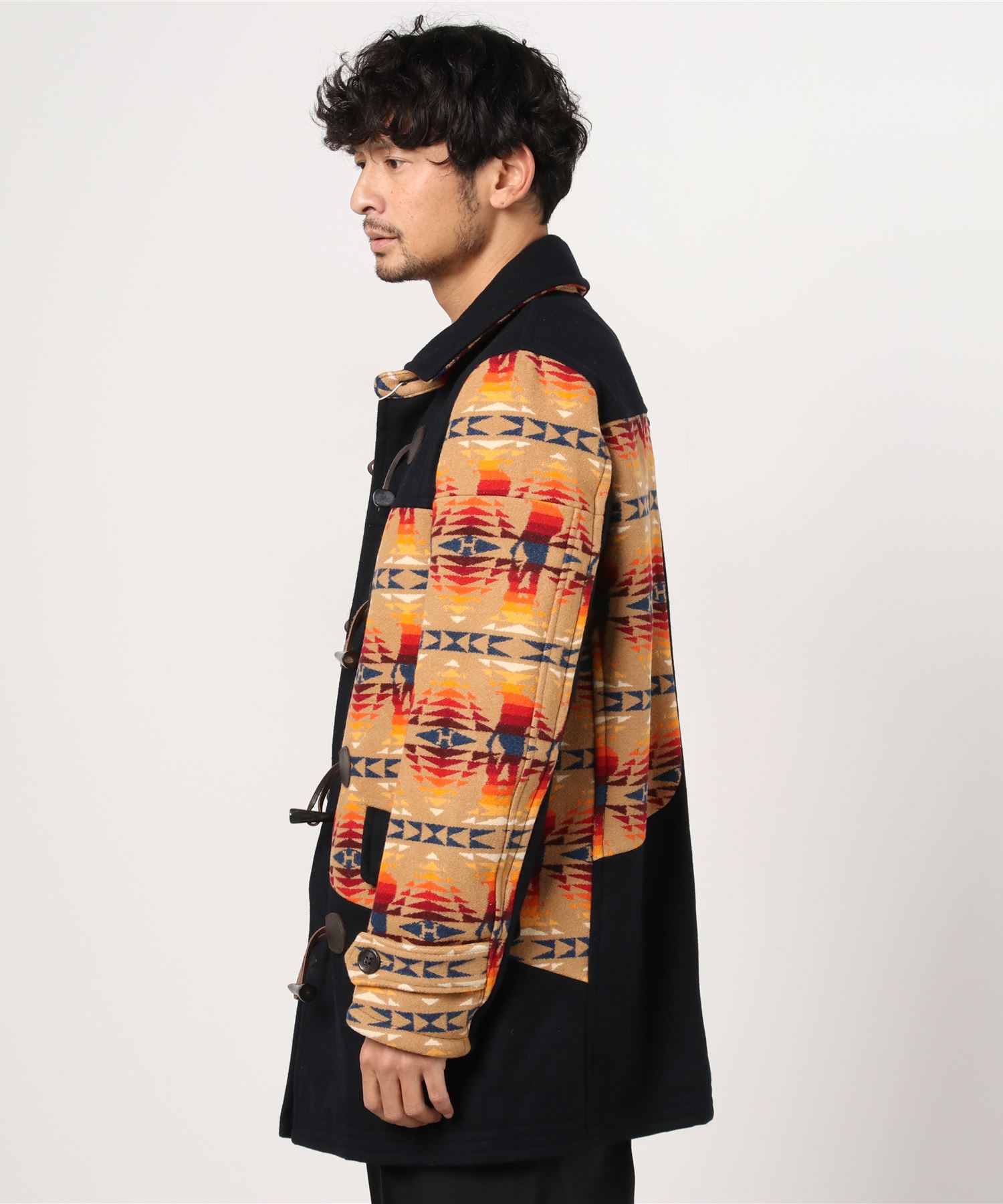 コート ダッフルコート PENDLETON×HYS TIMES総柄 ダッフルコート