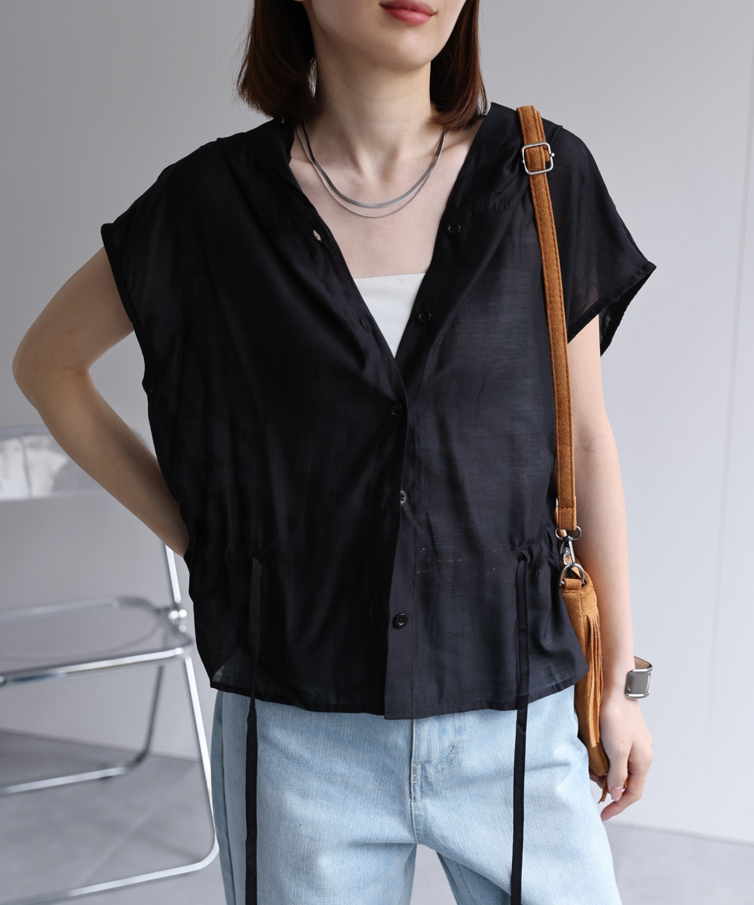 model：162cm 着用サイズ：F