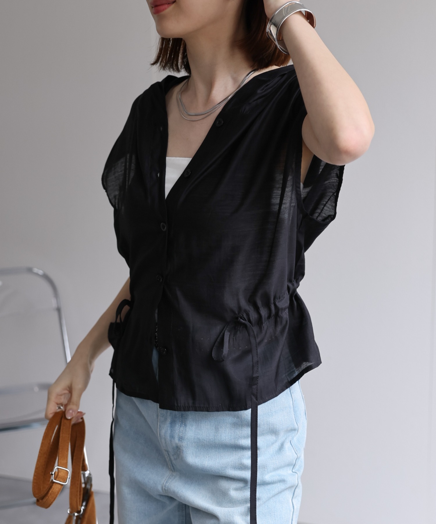 model：162cm 着用サイズ：F
