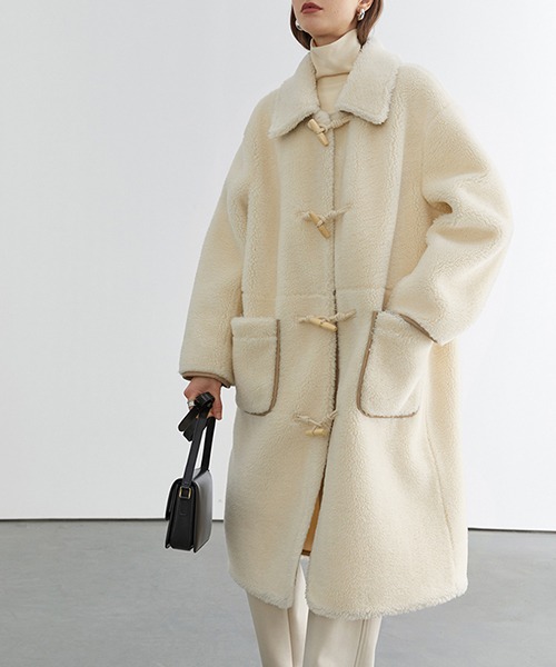Fano Studios】Horn buckle fur duffle coat FD20W237-ファッション 