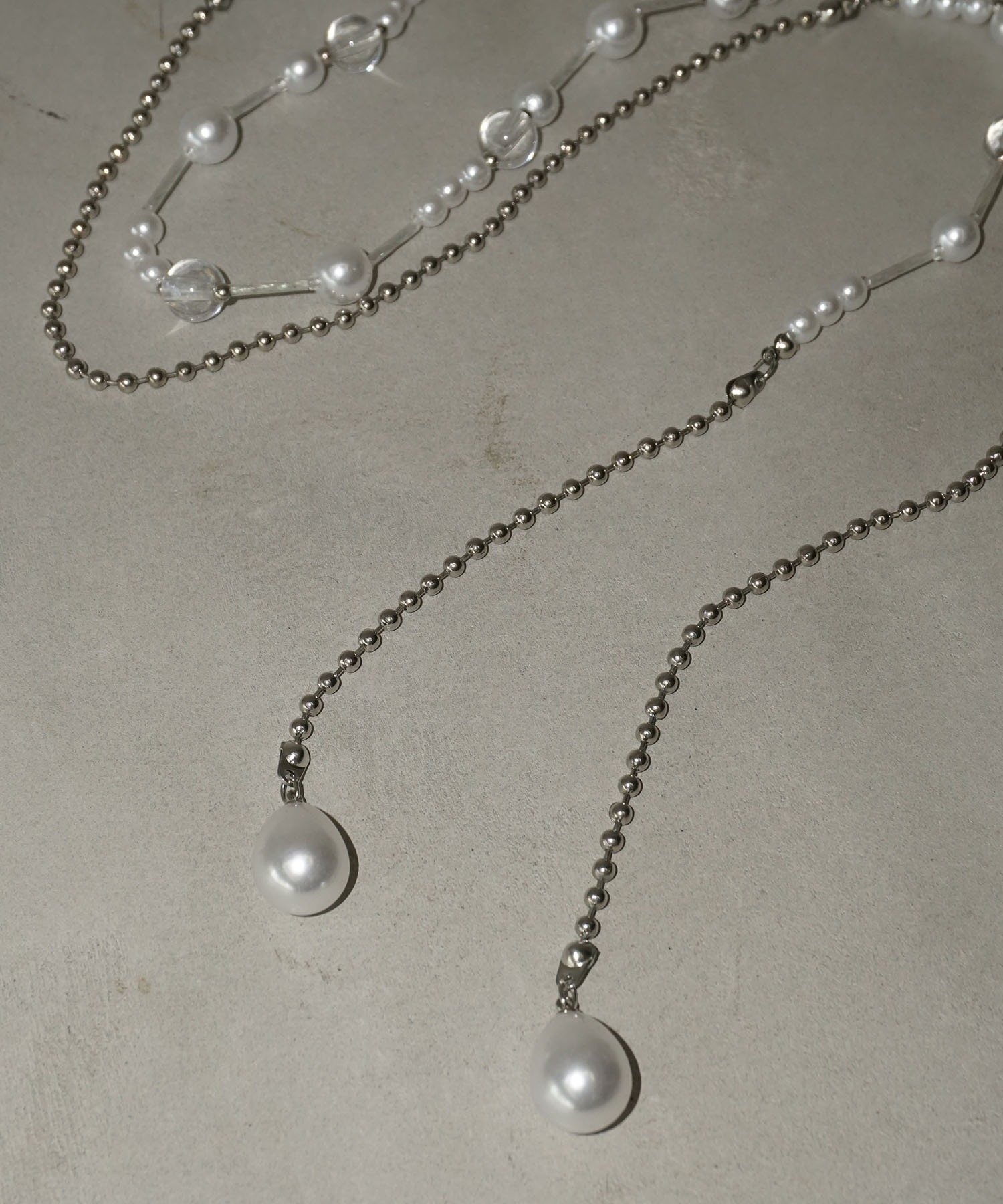 パール × ビーズ ミックスラリエットネックレス cha25a007