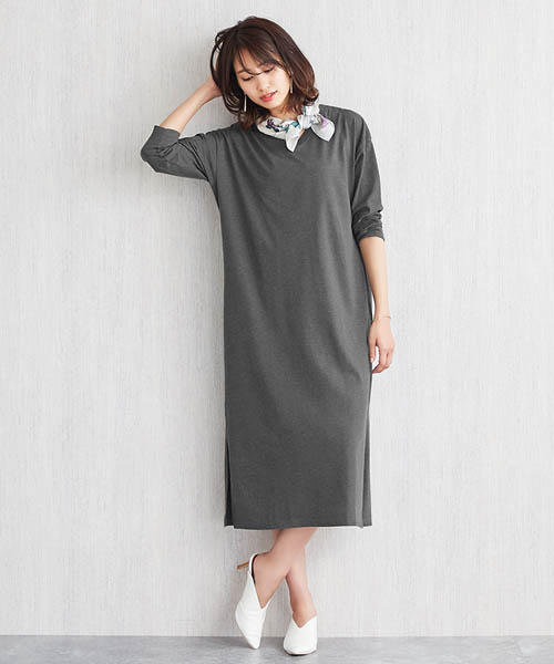 七分袖vネックｔシャツワンピース Ssssgroup Com