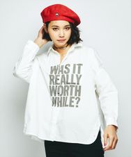 WAS IT REALLY WORTH WHILE? プリント オーバーシャツ