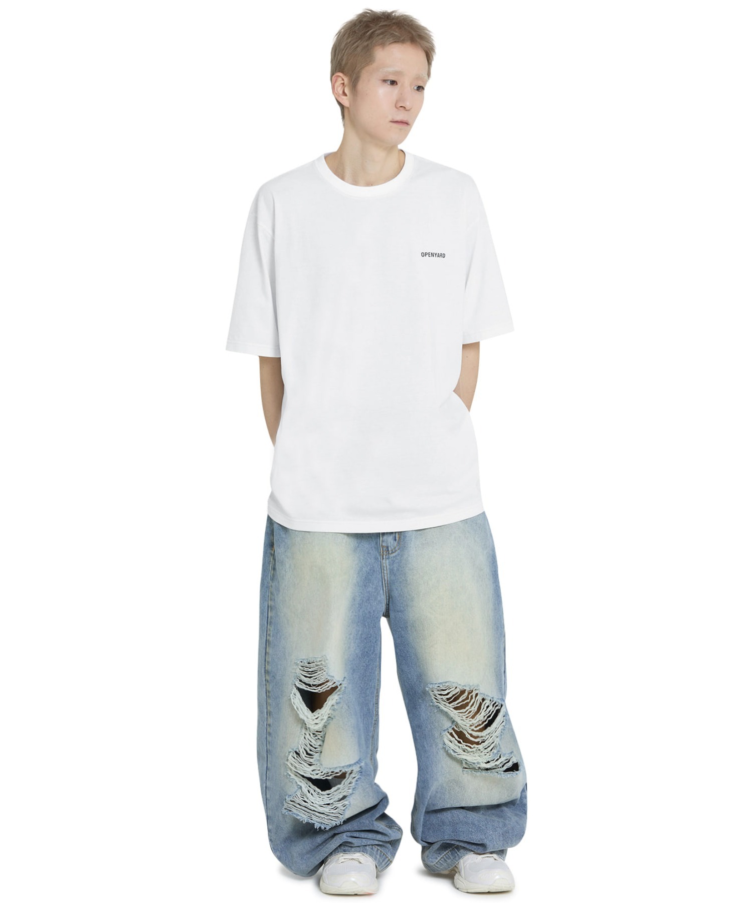 ヴィンテージ ワイドパンツ IVAN moda ヴィンテージライクオーバーダイ 