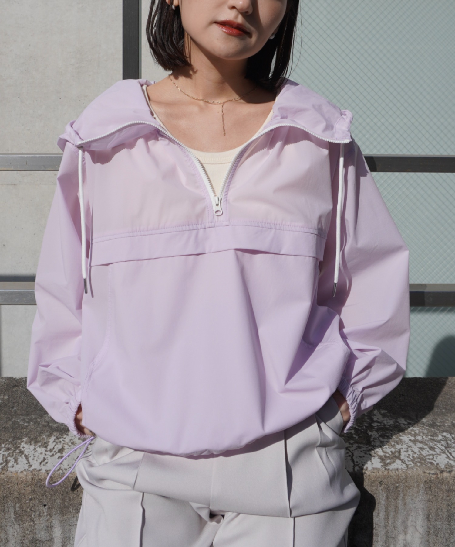 シアーアノラックパーカー