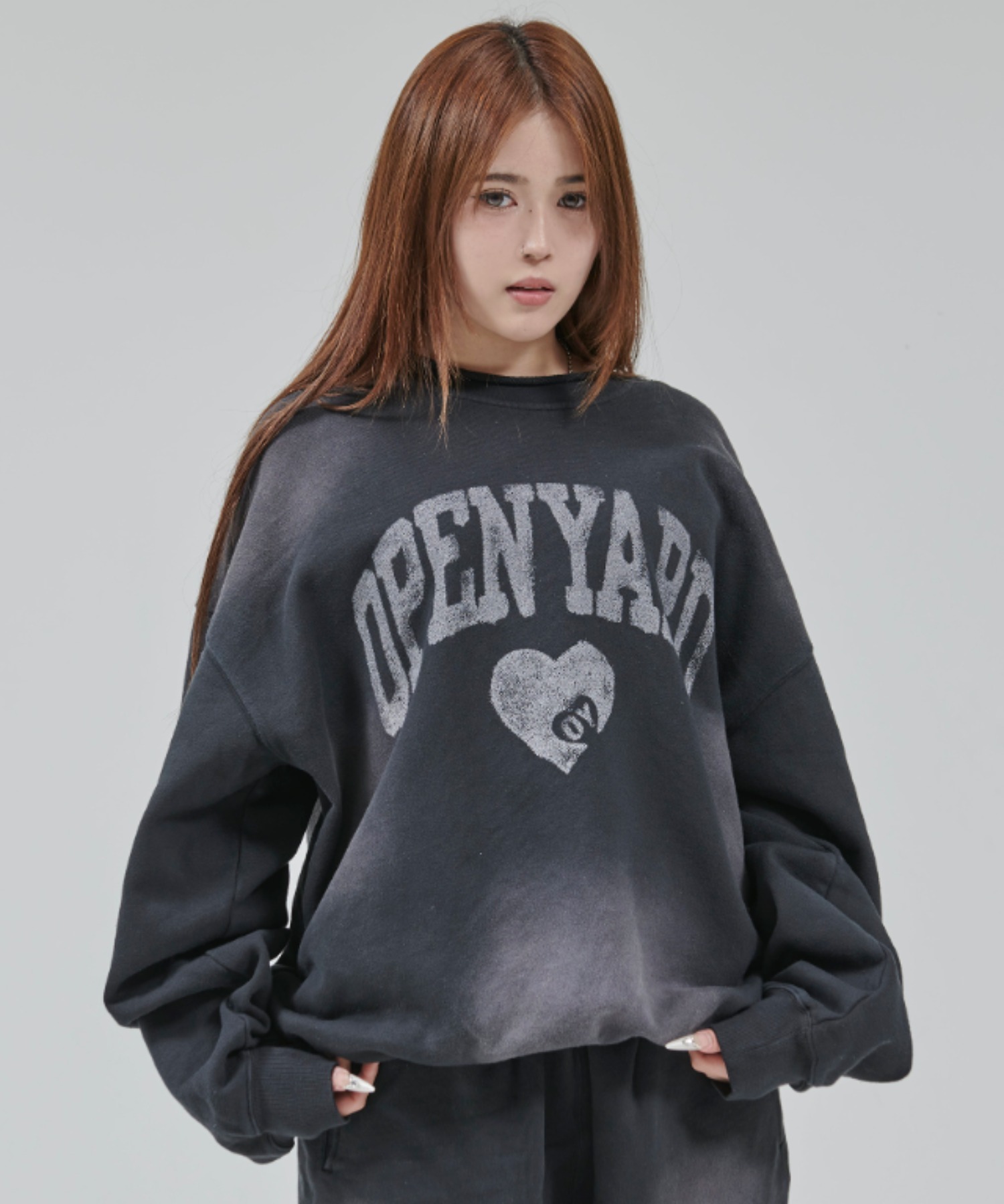 【新品】『OY/オーワイ』 ヴィンテージハートクルーネック (ロゴスウェット OY/オーワイ』 VINTAGE WASHED HEART CREWNECK/ヴィンテージ