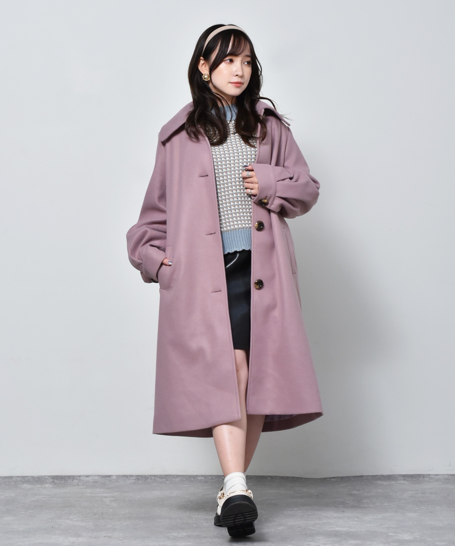 超安い品質 ピンクベージュ 美品 ステンカラーコート スプリングコート Alrc Asia