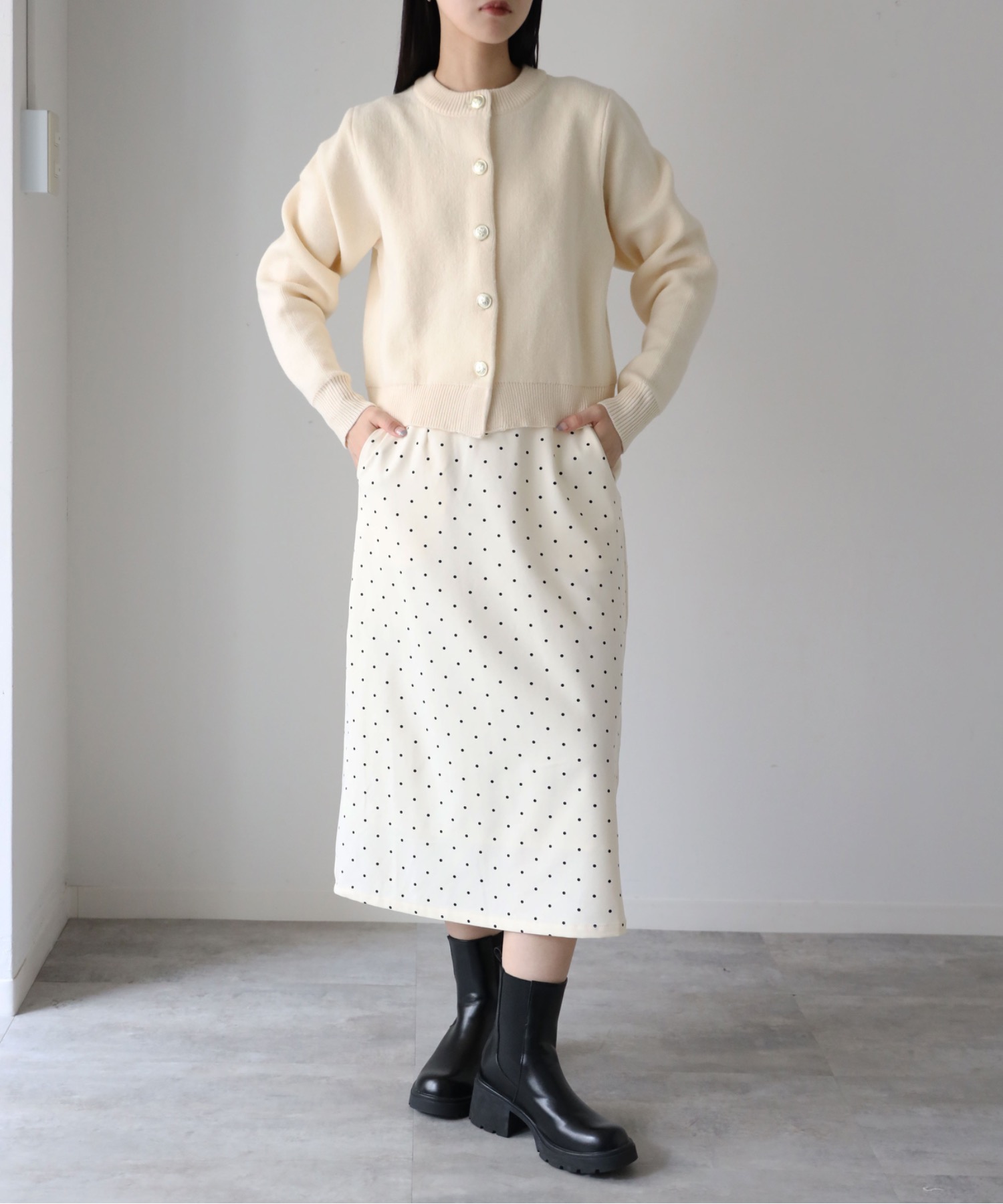 model：155cm. 着用サイズ：FREE