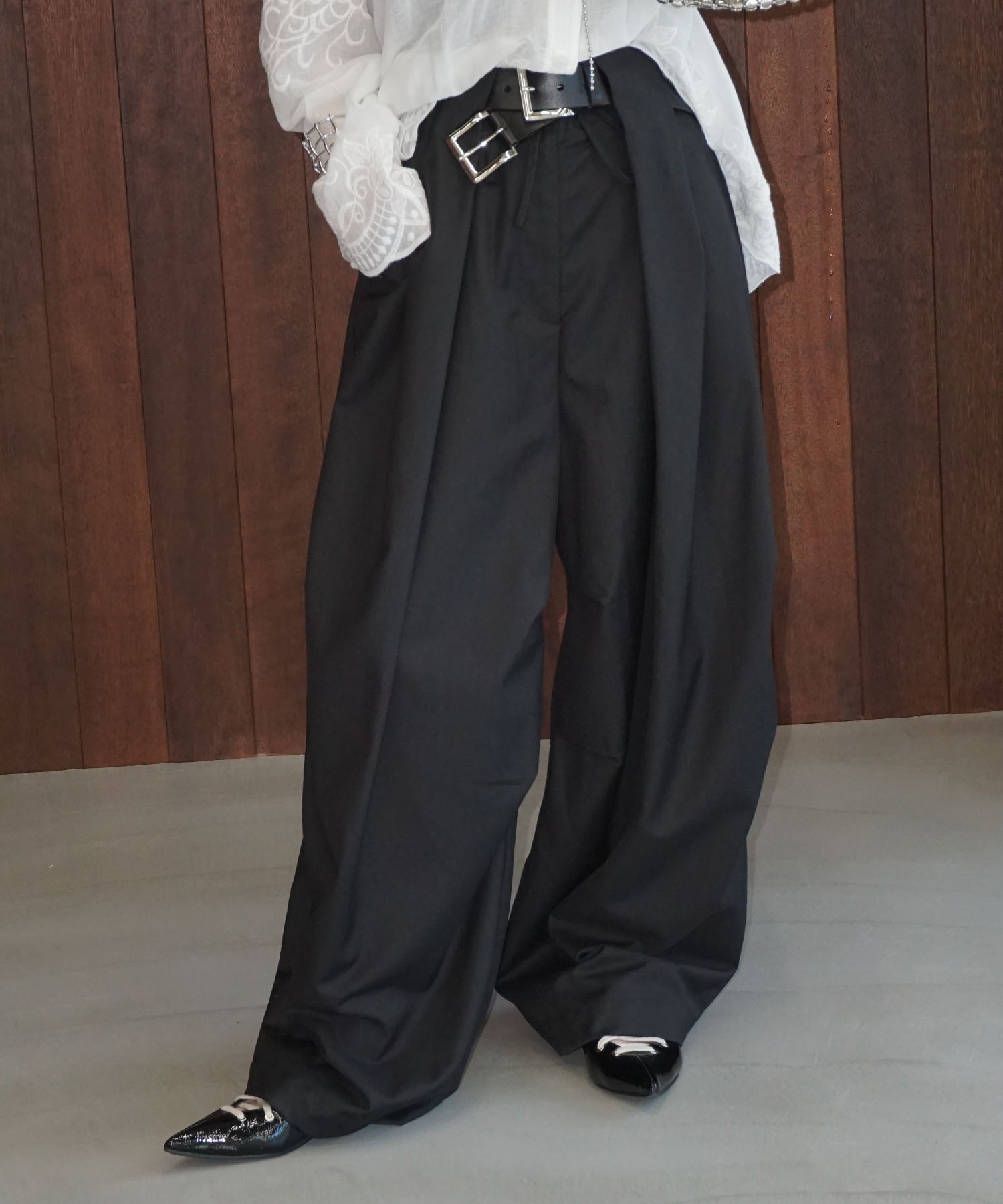パンツ BEVAN UP|Slide buckle wide pants BEVAN UP|Slide buckle wide pants