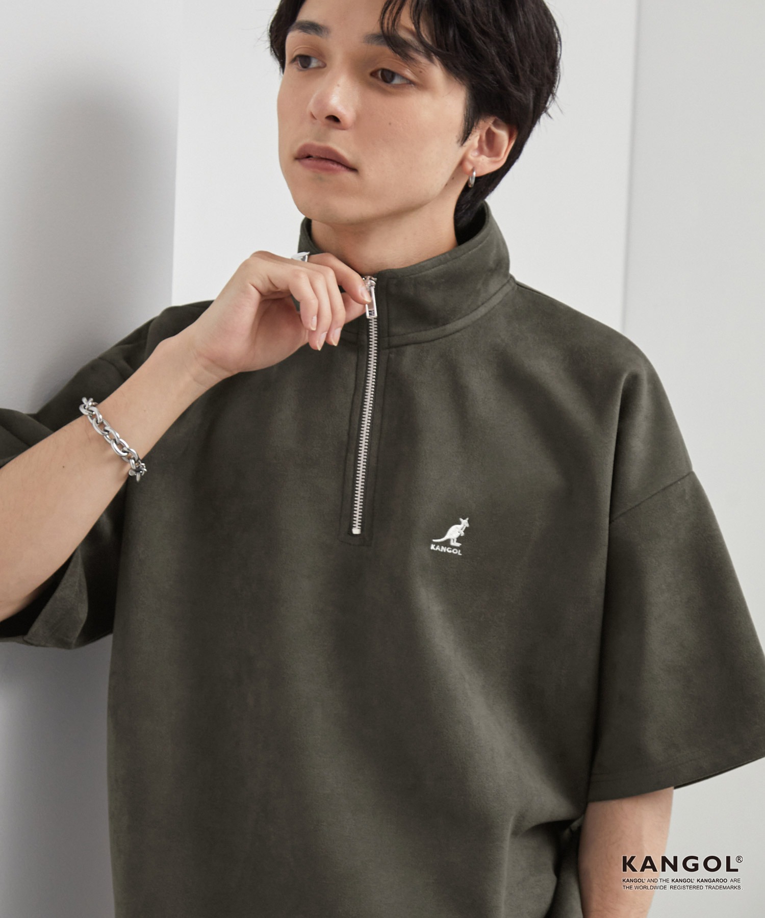 KANGOL/カンゴール 別注 ロゴ ワンポイント刺繍ブラッシュド