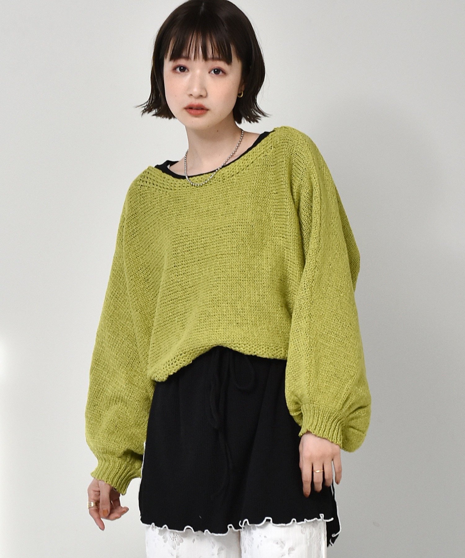 テープヤーンショートニット Retro Girl Retro Girl Online Store レトロガールオンラインストア