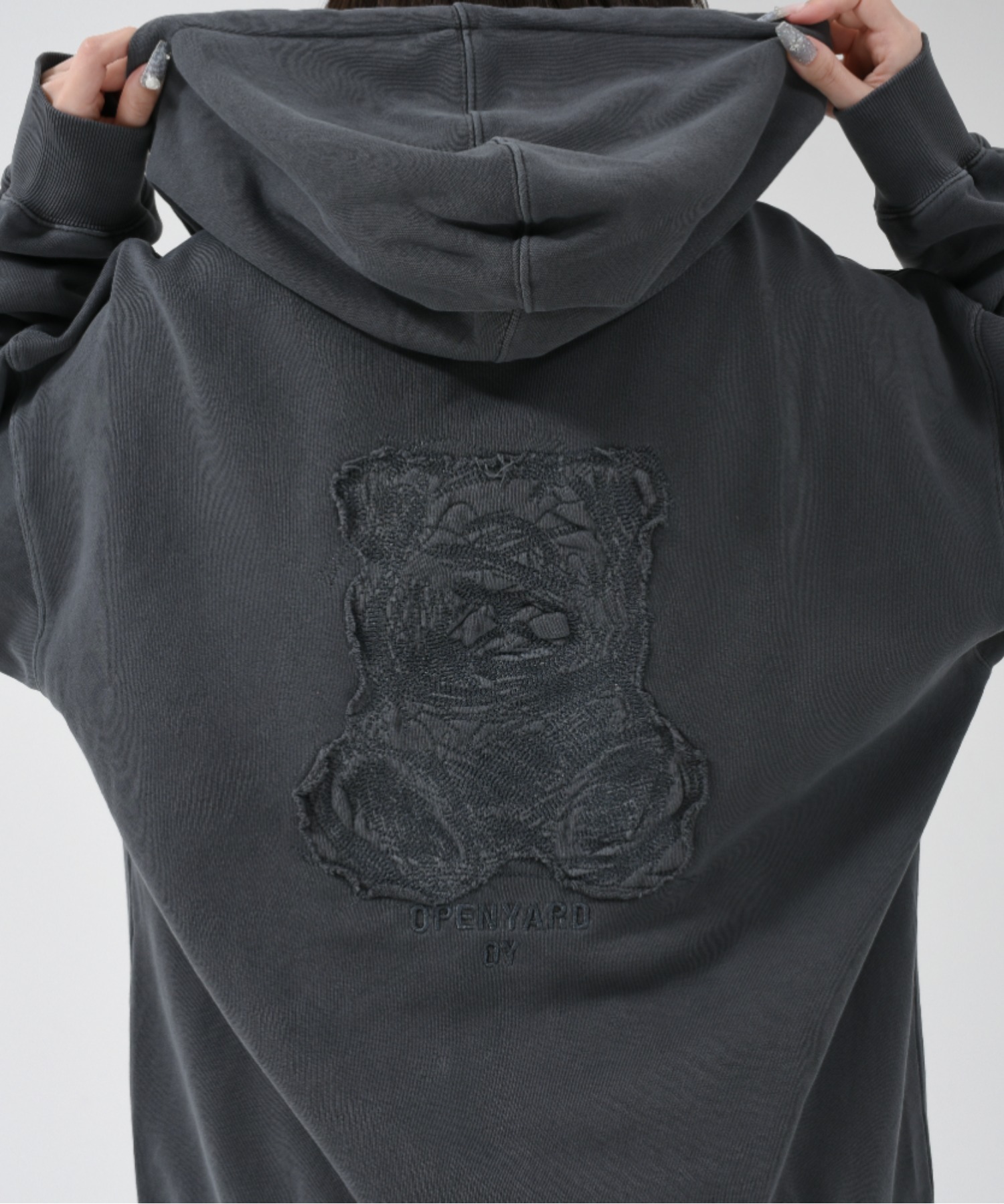 OY オーワイ　スケッチオードリーバックプリントパーカー　くま　地雷系 OY/オーワイ』 EMBROIDERED SKETCH DOLLY HOODIE ZIP UP/ エンブ