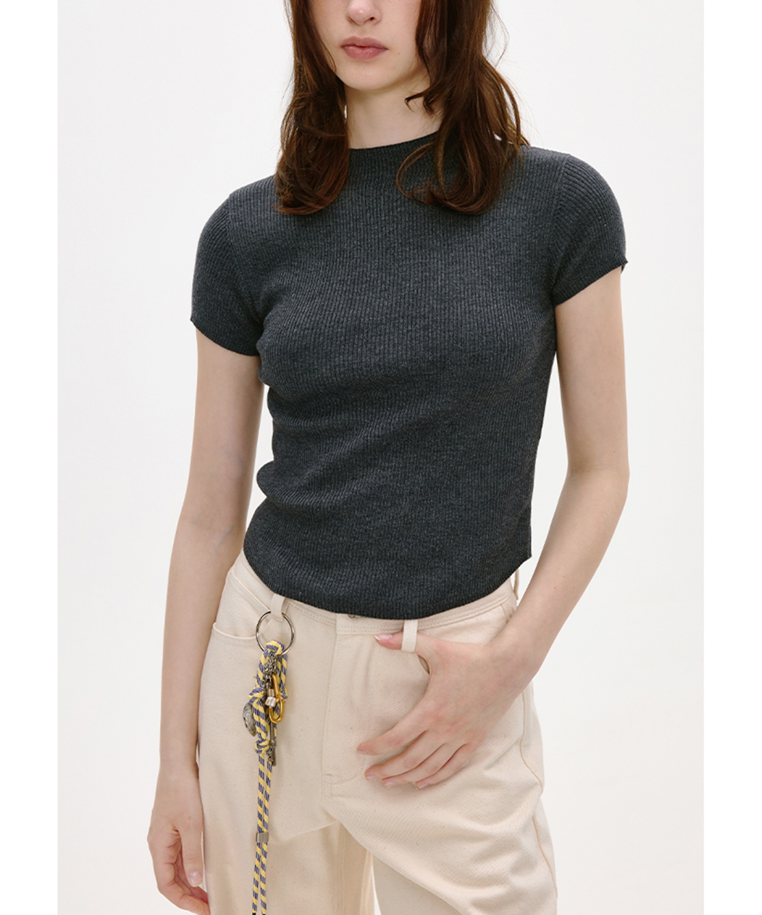 renoma ROUND MOCK NECK Tシャツ　ベージュ MOCK NECK PULLOVER SS（Tシャツ/カットソー）｜renoma GOLF