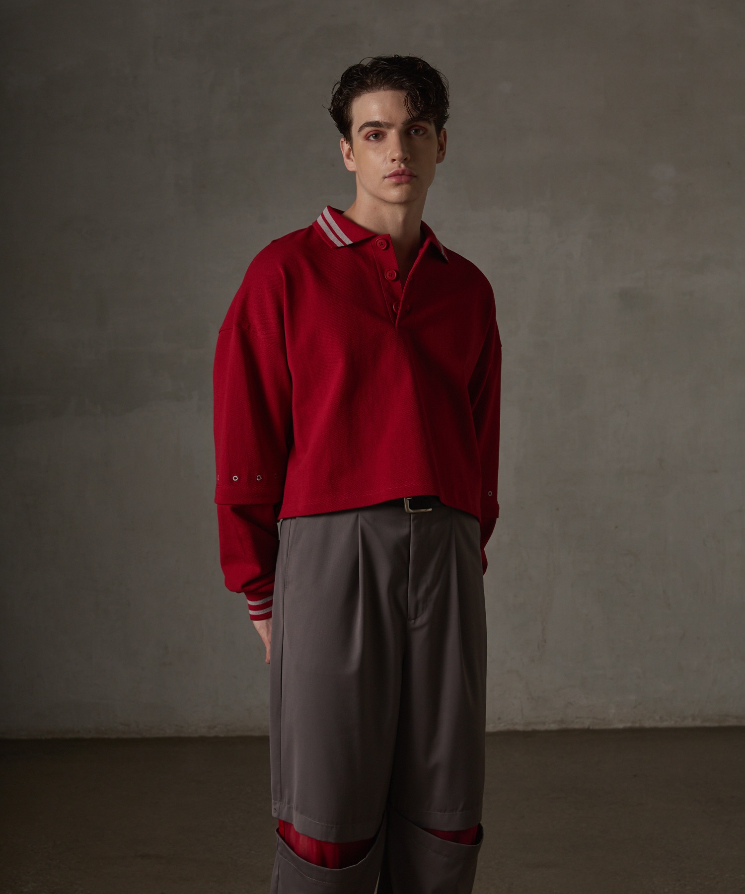 GRANCY】Ziplayered Wideshort Poloshirt / ジップレイヤード ワイド