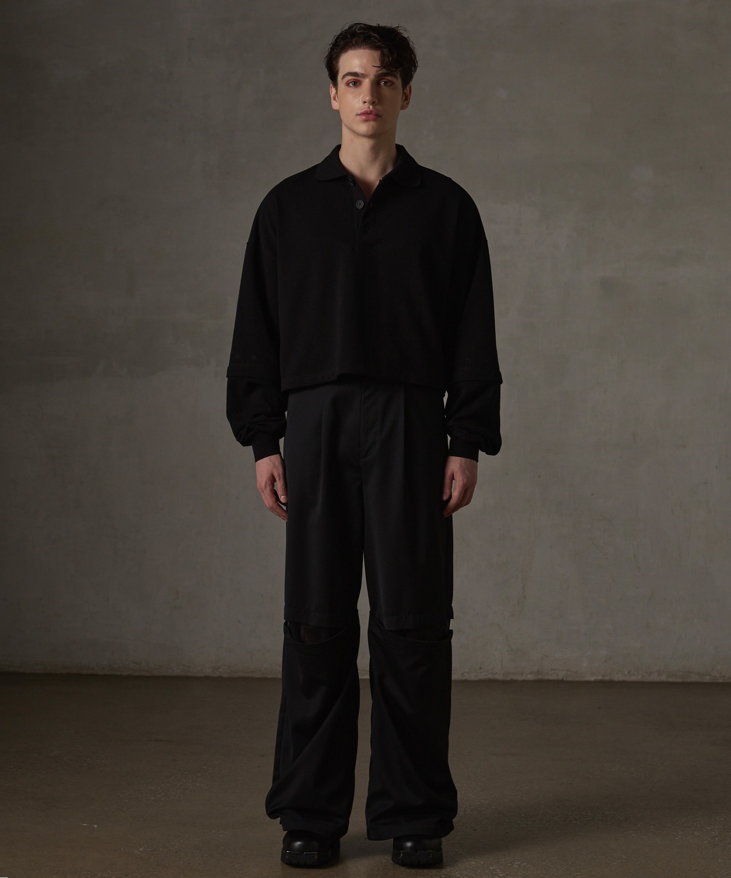 GRANCY】Ziplayered Wideshort Poloshirt / ジップレイヤード ワイド