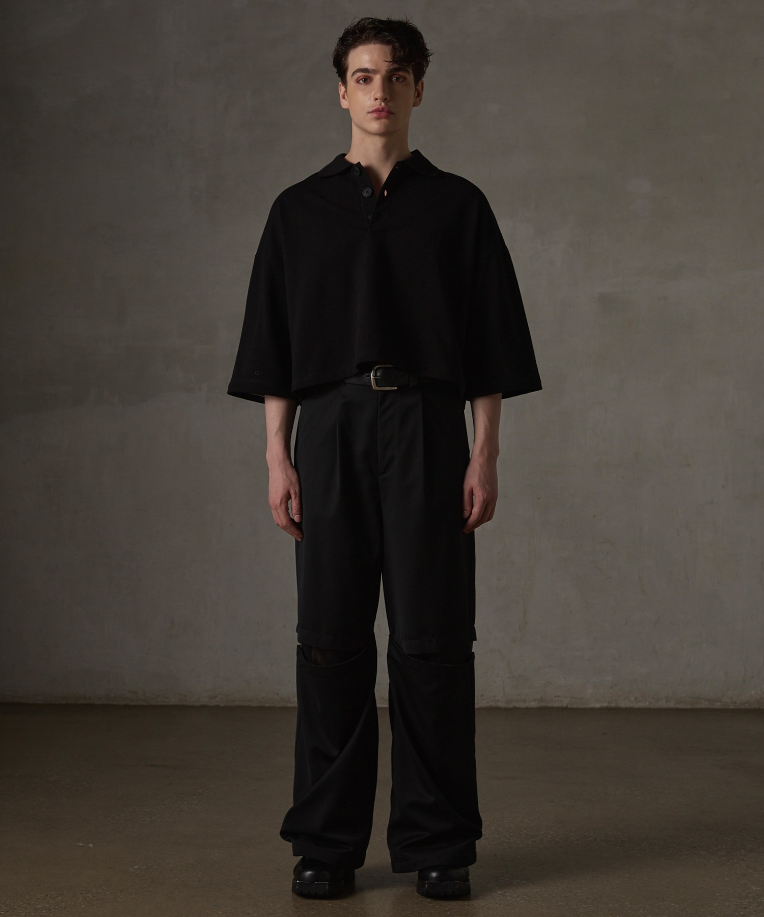 GRANCY】Ziplayered Wideshort Poloshirt / ジップレイヤード ワイド