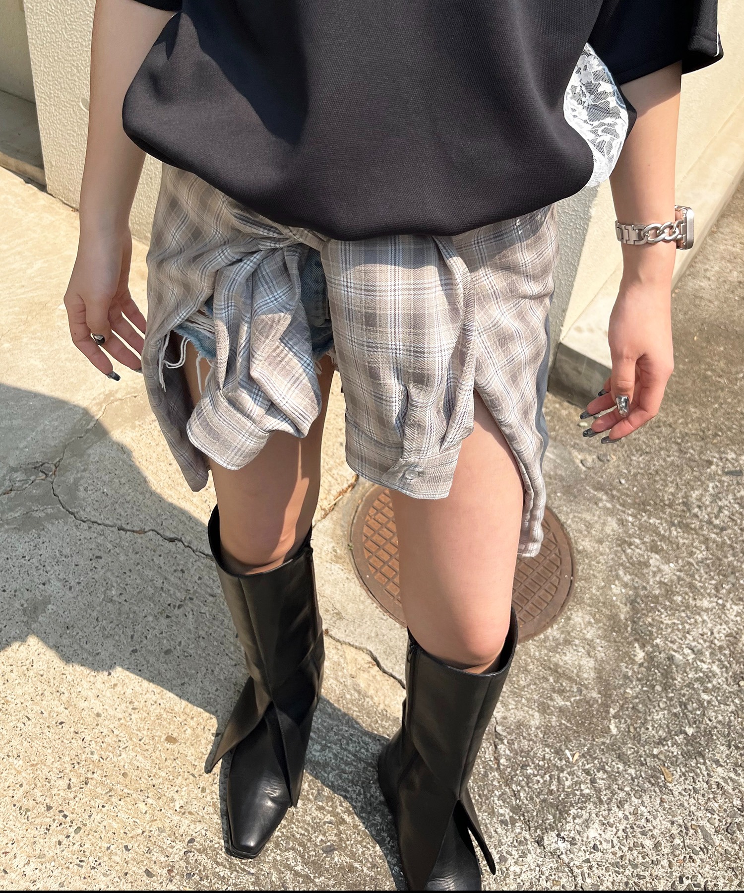 スパイラルガール SPIRALGIRL オーバーチェックシャツ （ブラウン系） スパイラルガール SPIRALGIRL オーバーチェックシャツ