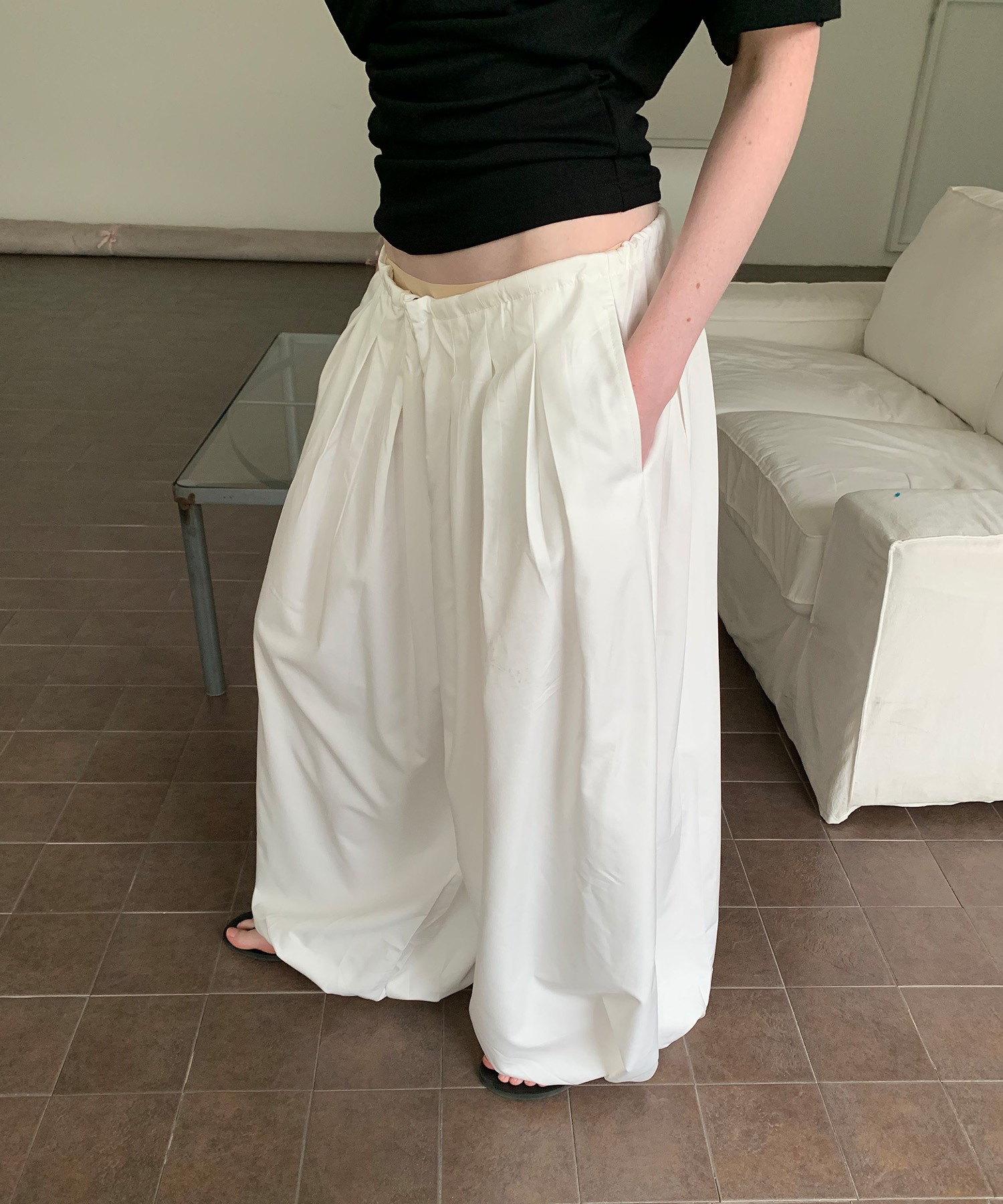 LONSLAN】タックボリューム バルーンパンツ CHLONW25s060-ファッション