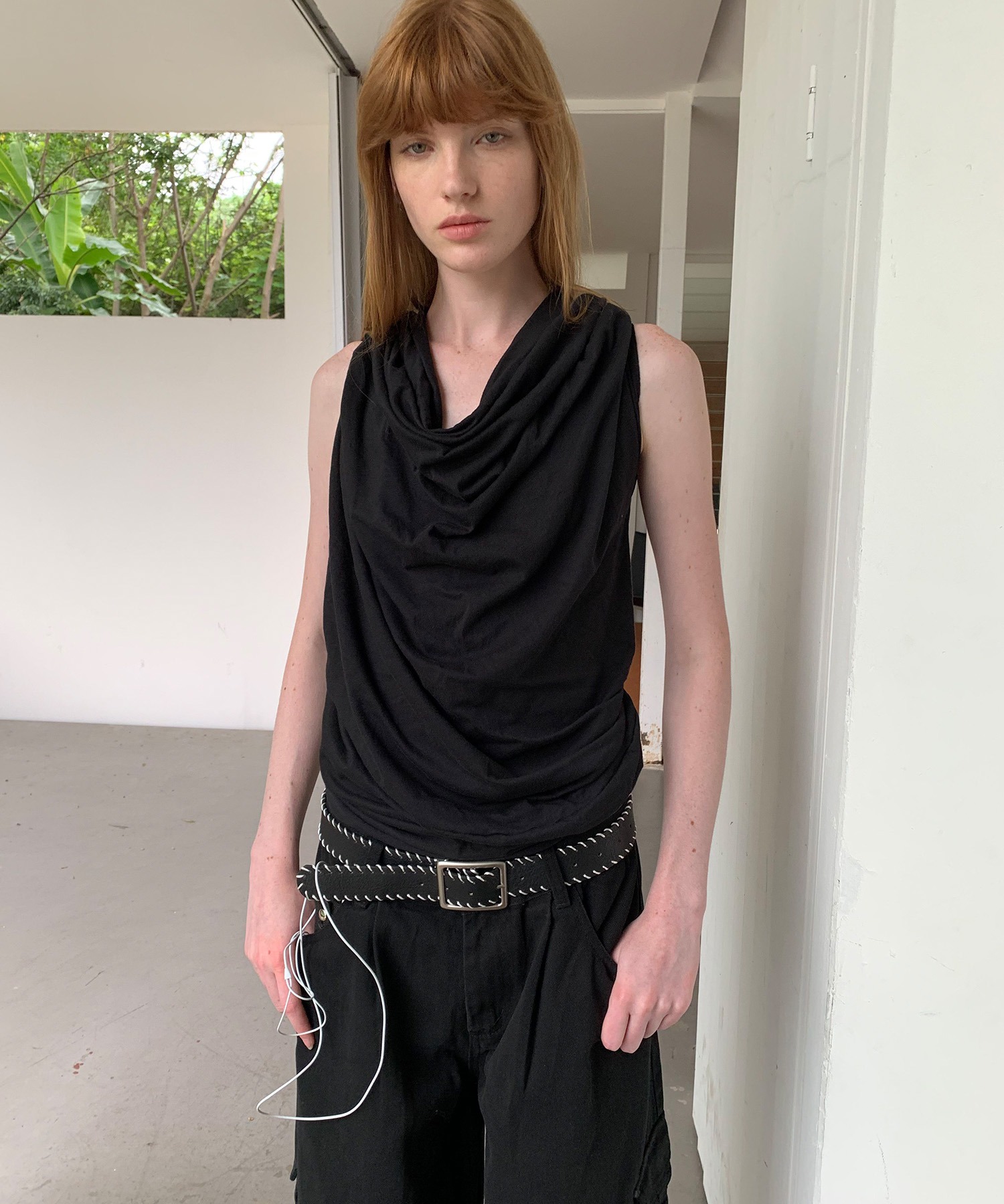 LONSLAN】2wayドレープ バックオープントップス CHLONW25s061