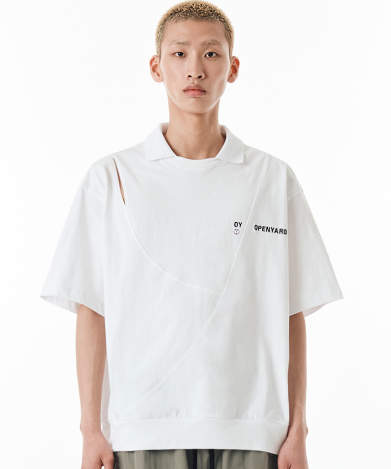 OY/オーワイ』 CUT-OUT LOGO COLLAR T/カットロゴカラー Tシャツ 半袖