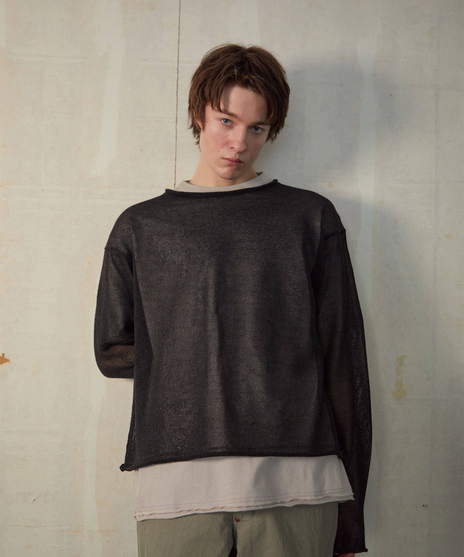 NUMBER (N)INE/ナンバーナイン PAPER YARN SEE THROUGH KNIT PULLOVER 