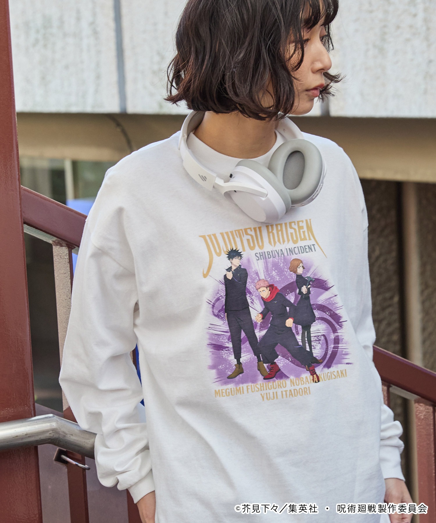 呪術廻戦】別注 ピグメント加工 オーバーサイズ プリント 長袖 Tシャツ