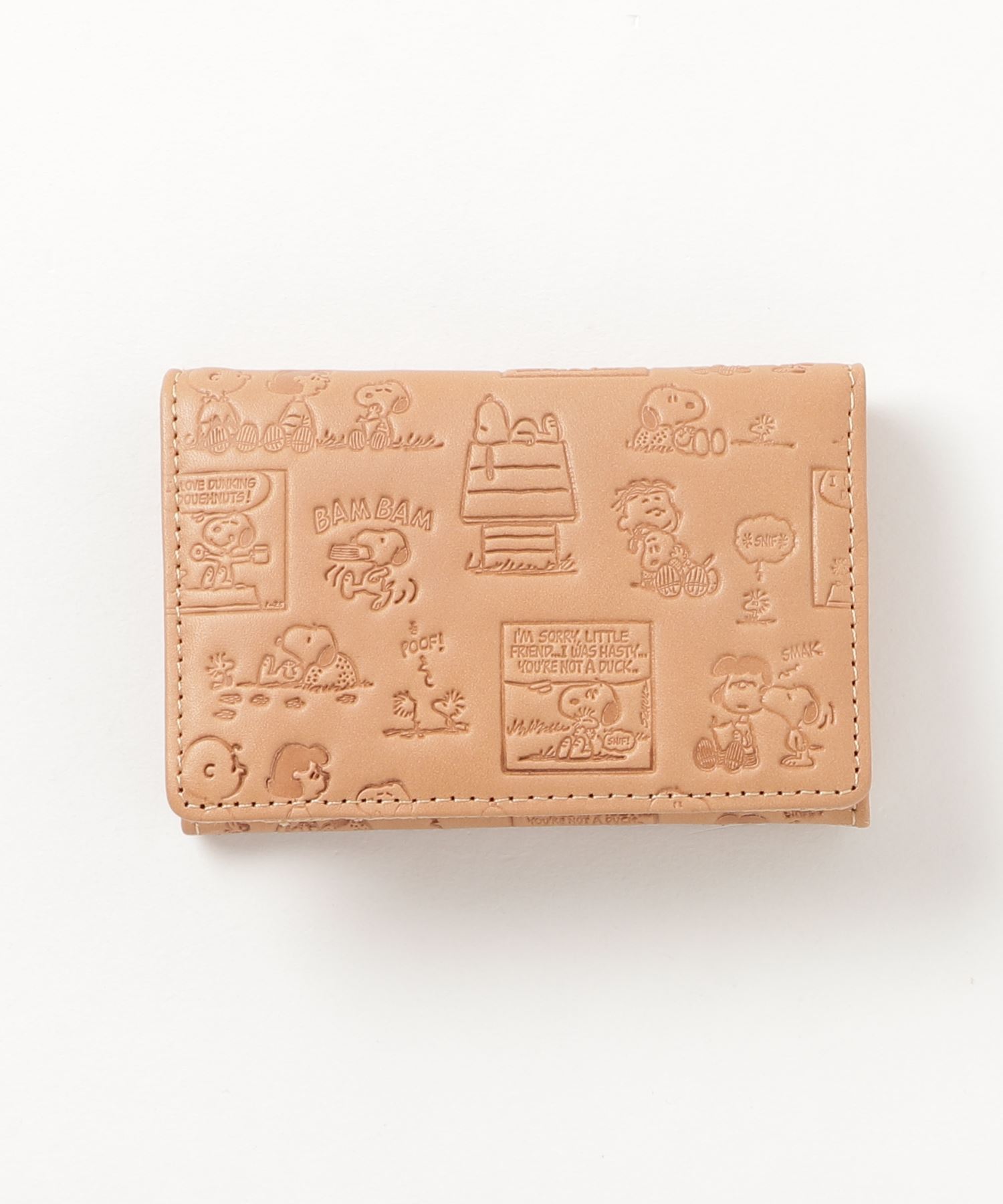 Peanuts スヌーピー コミック柄 革製 名刺入れ Gaza Cch Ps