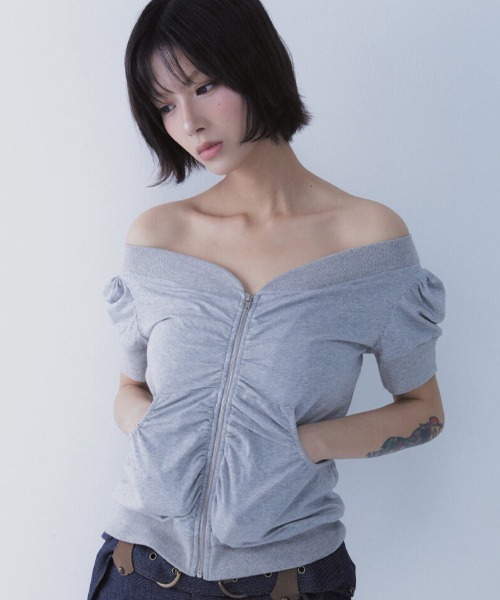 【未使用】anuans オフショルダースウェット 未使用】anuans オフショルダースウェット