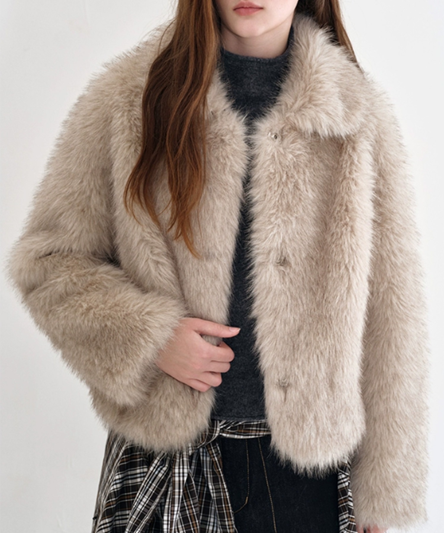 スナップボタン フェイクファージャケット FD25W205【Fano Studios