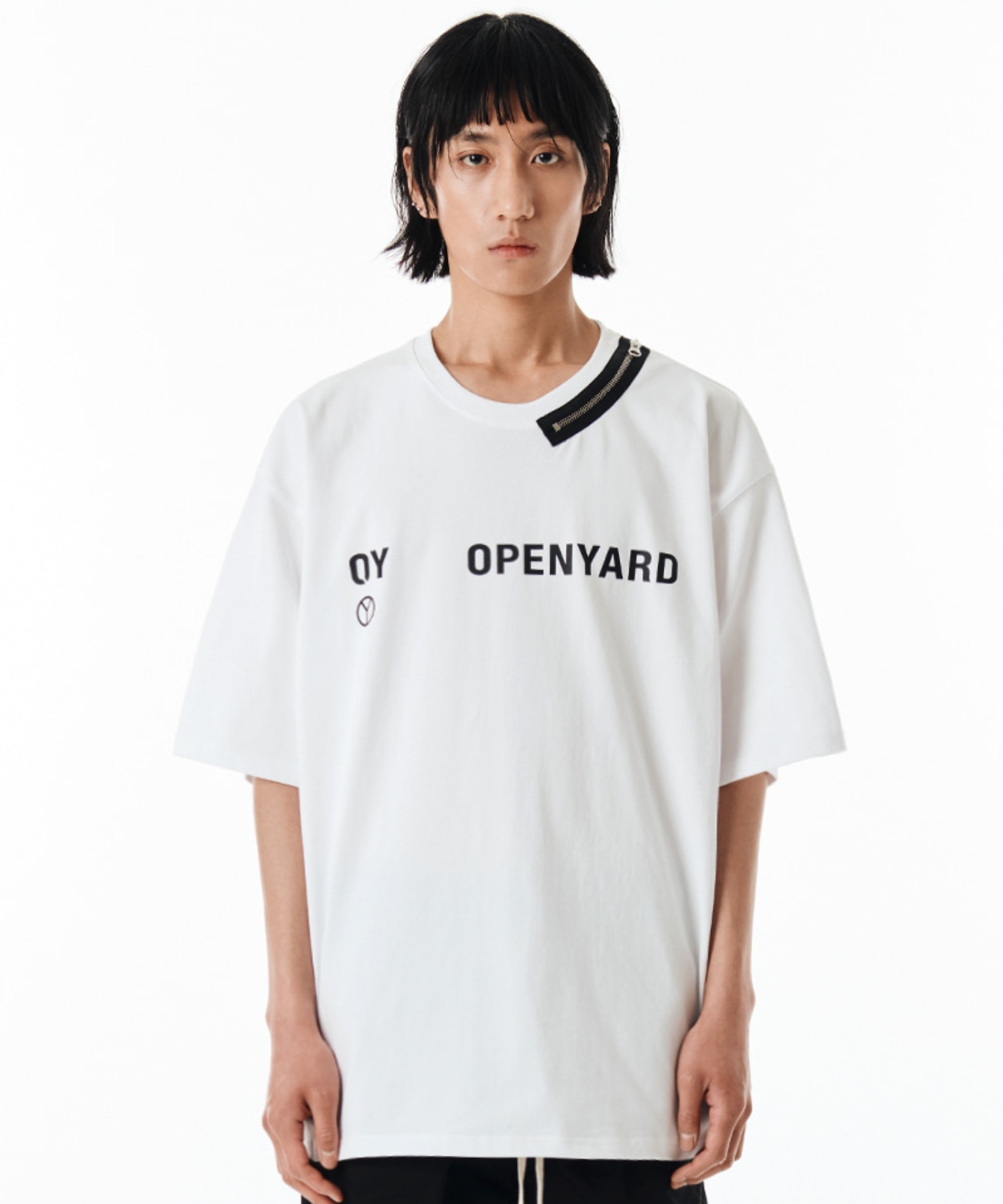 OY/オーワイ』 ROUND NECK ZIPPER LOGO/ネックZIPロゴ Tシャツ 半袖 ...