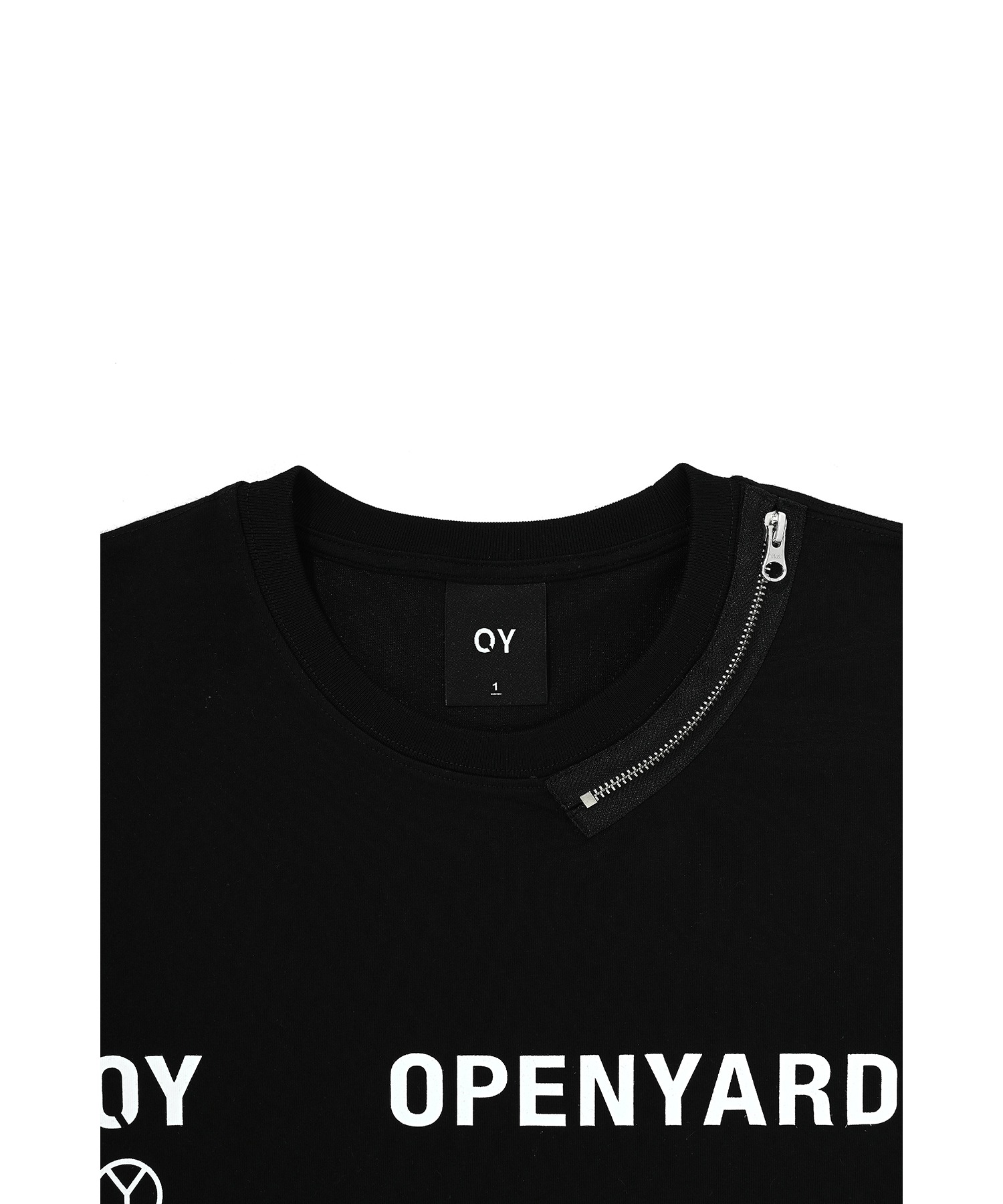 OY/オーワイ』 ROUND NECK ZIPPER LOGO/ネックZIPロゴ Tシャツ 半袖