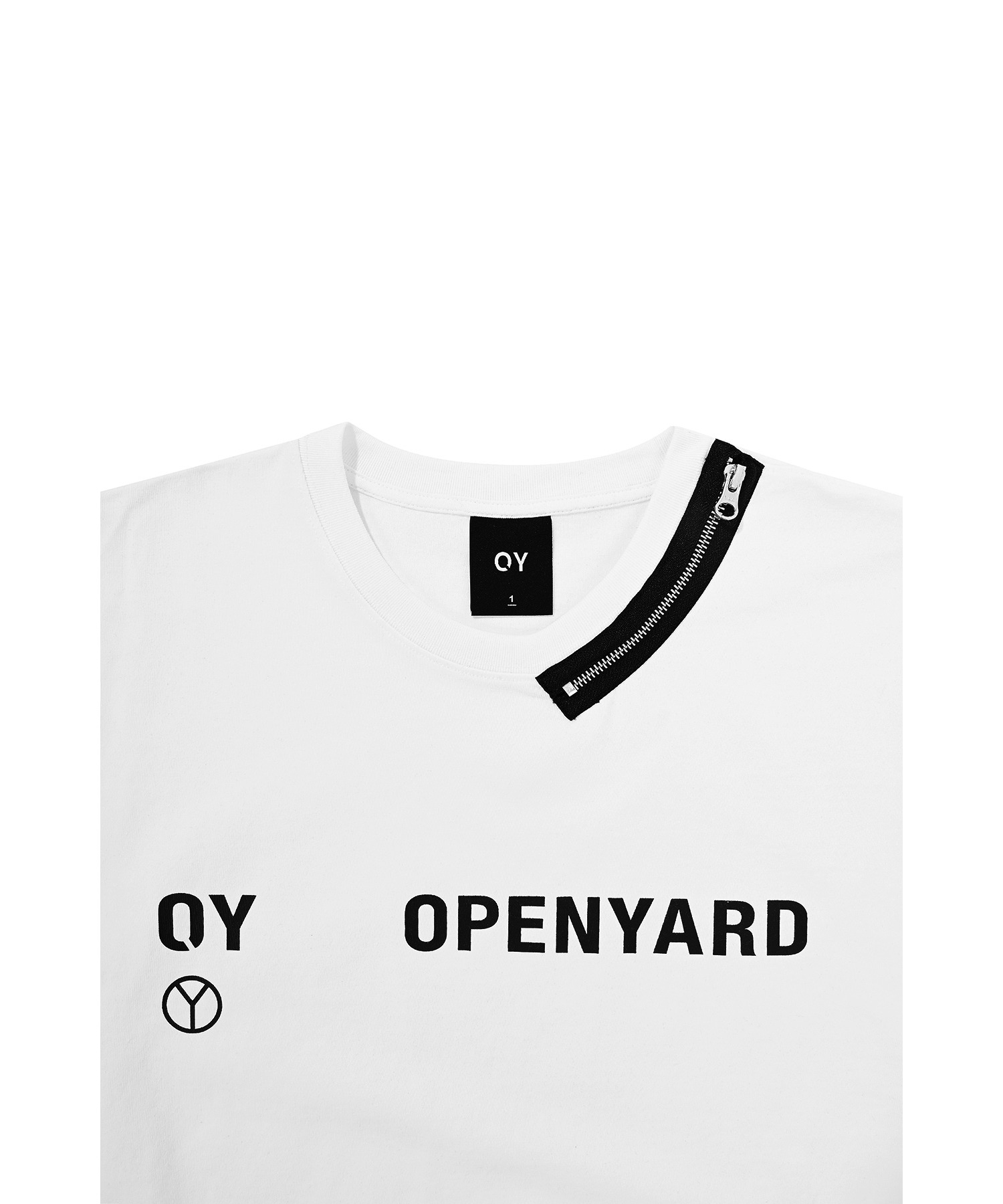 OY/オーワイ』 ROUND NECK ZIPPER LOGO/ネックZIPロゴ Tシャツ 半袖