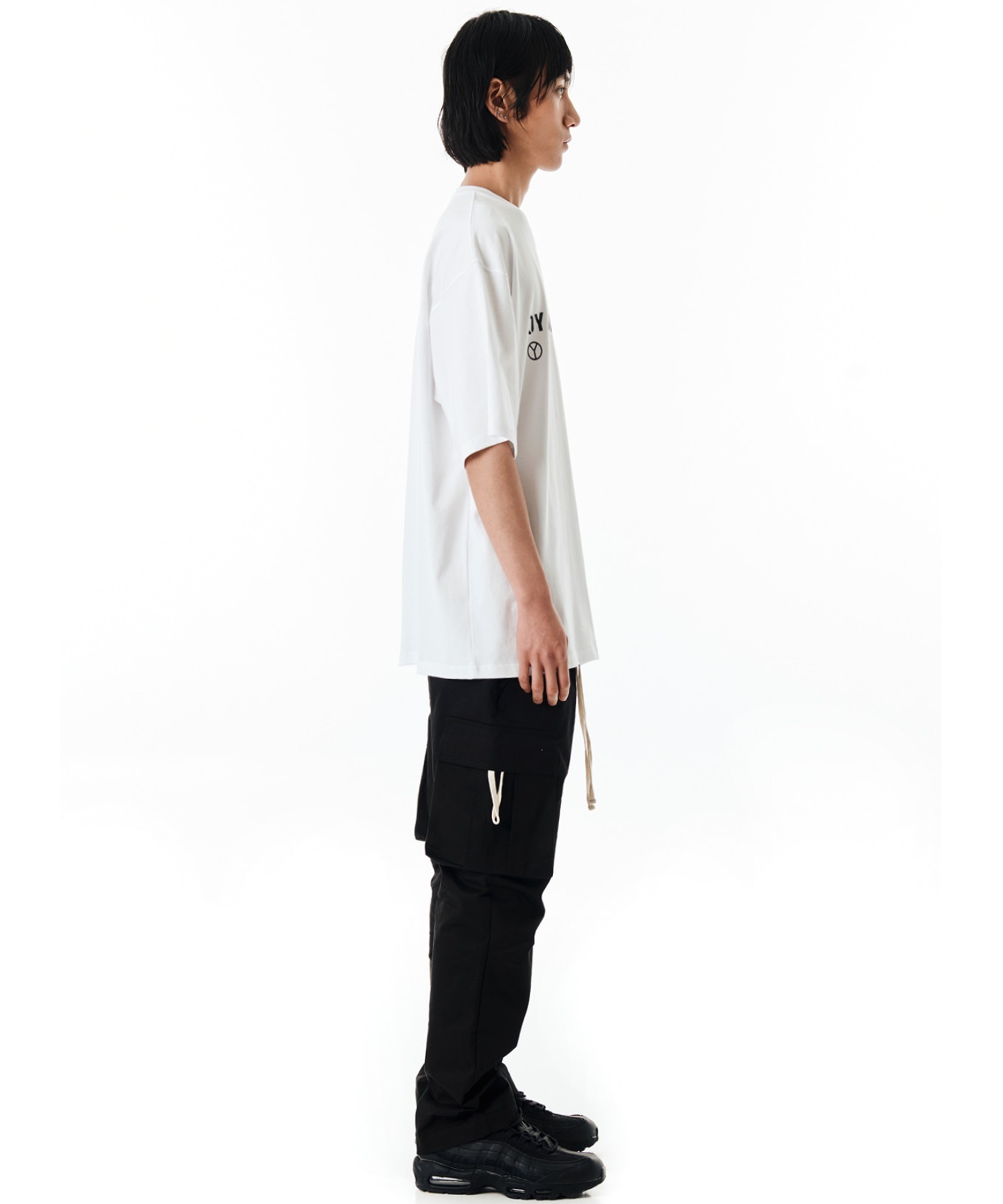 OY/オーワイ』 ROUND NECK ZIPPER LOGO/ネックZIPロゴ Tシャツ 半袖