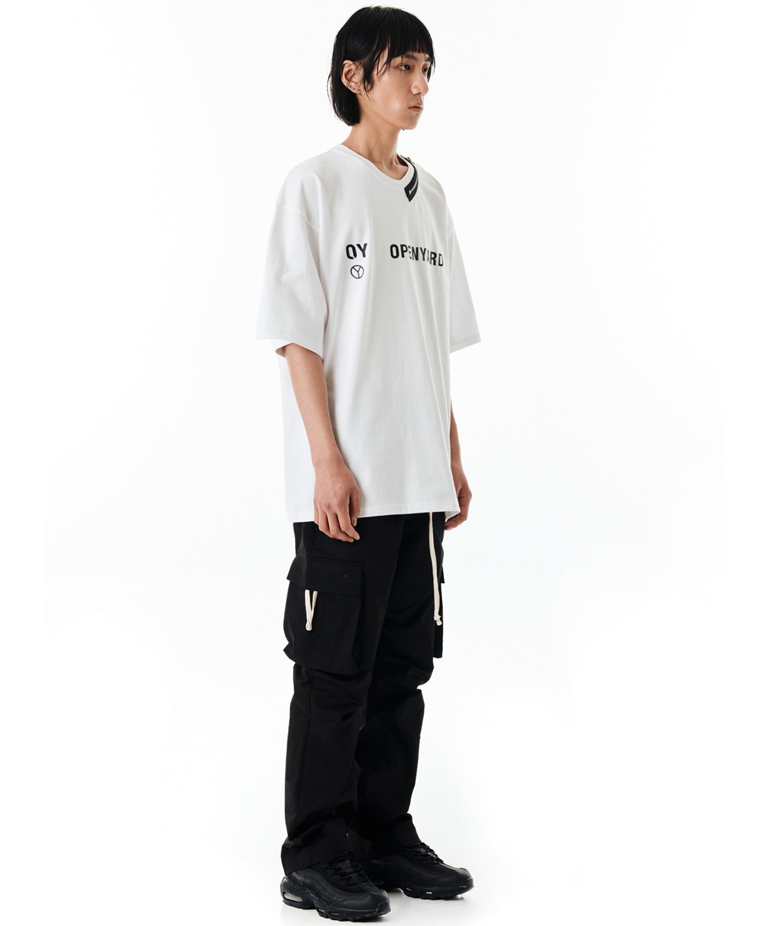 OY/オーワイ』 ROUND NECK ZIPPER LOGO/ネックZIPロゴ Tシャツ 半袖